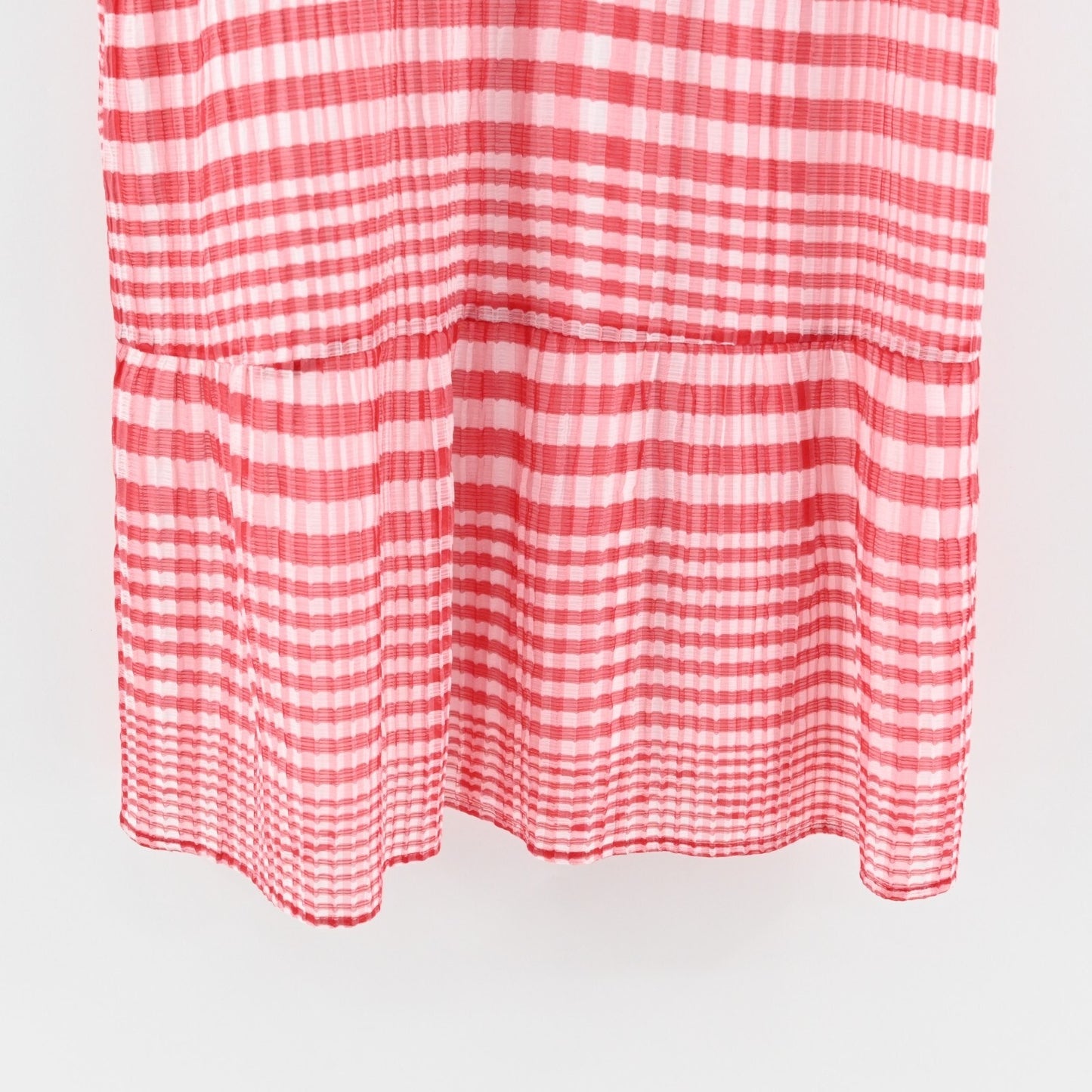 MARIE OLIVER Bay Mini Cherry Dress Size L Red Check Silk Blend Ruffle Flutter