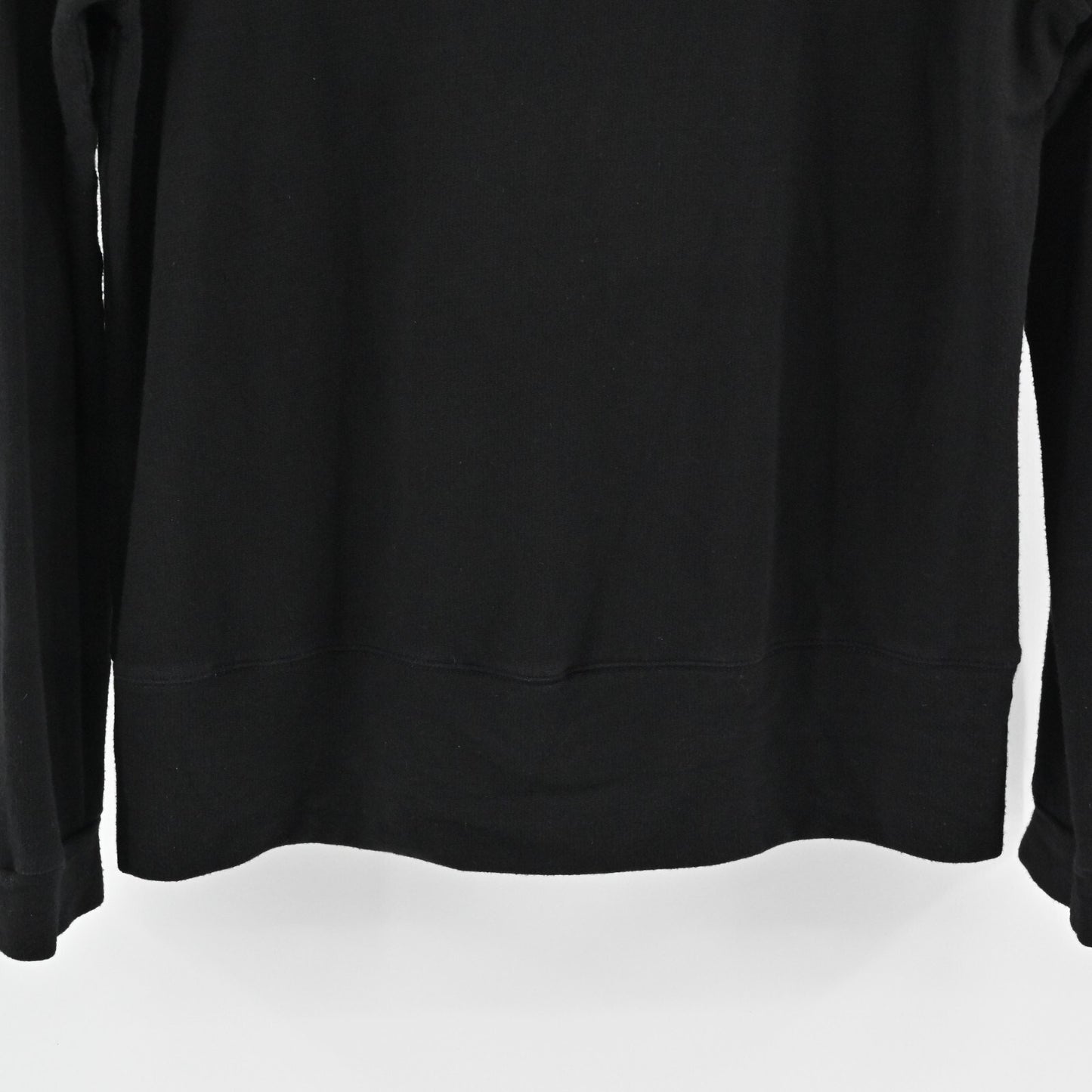 MONROW Top Womens Sz L Black Long Sleeve Scoop Neck Stretch Capsule Quiet Luxury