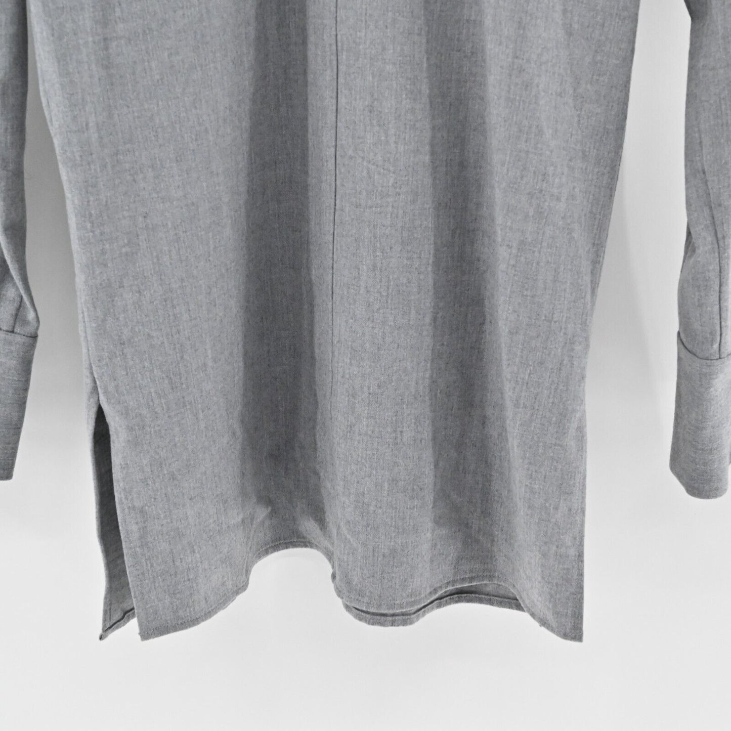 THEORY Top Womens Size P Solid Gray Long Sleeve Hidden Button Front Collar