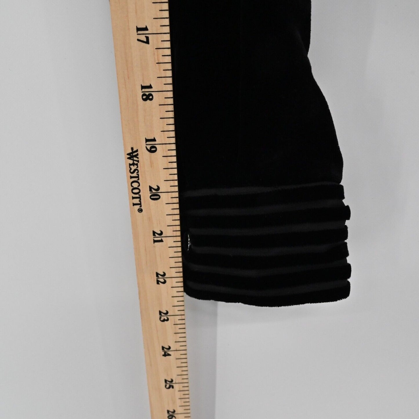 Vtg BARBARA KATZ Velvet Bodysuit Womens Size S Black Long Sleeve 80s Deadstock