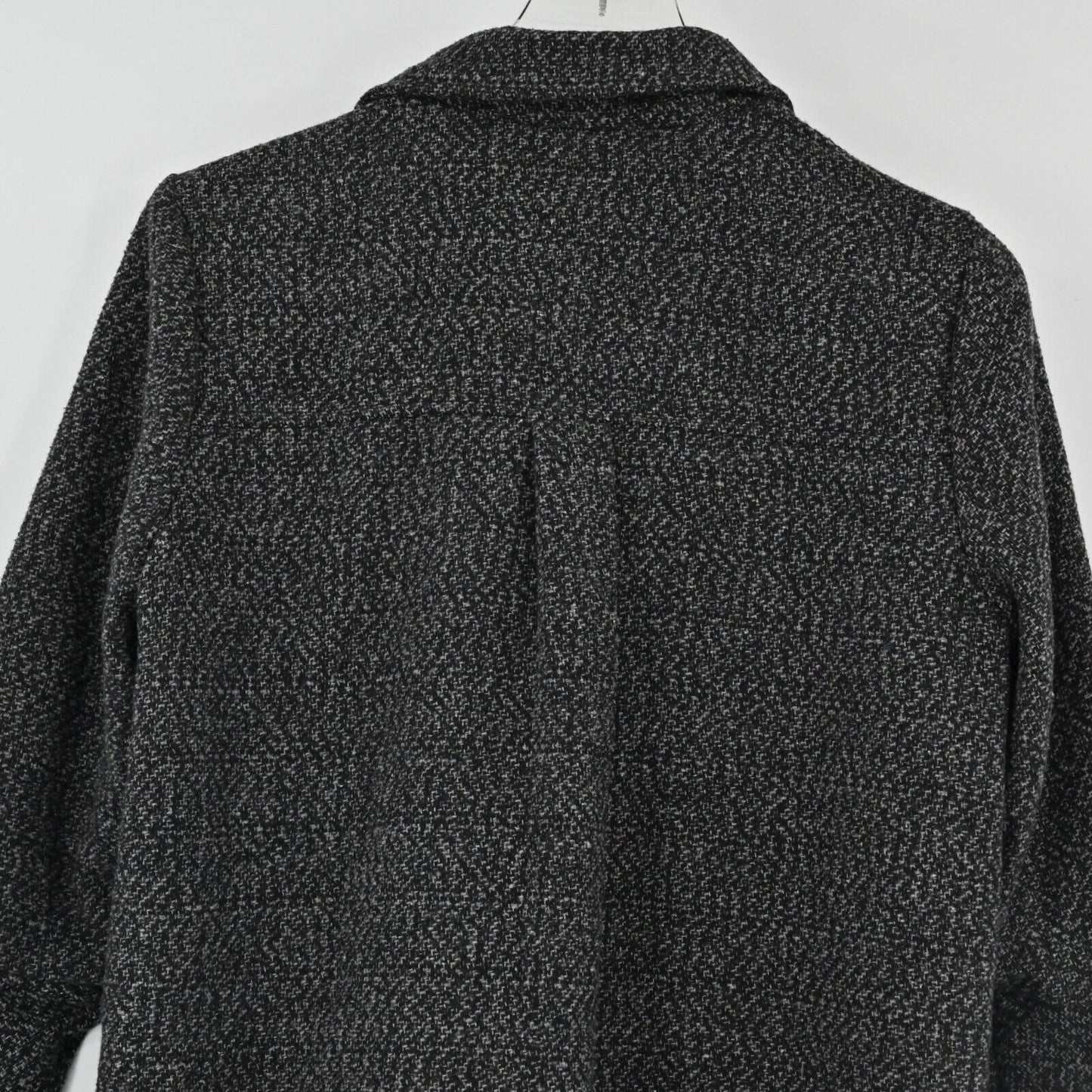 JACK BB DAKOTA Pea Coat Womens Size S Black Stay Phresh Tweed Bell Sleeve NEW