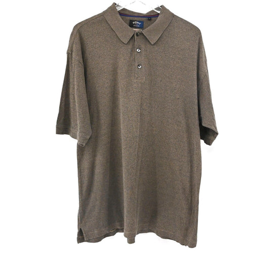 Vtg CALLAWAY Polo Mens Sz XL Brown 100% Cotton Golf Collection Short Sleeve 90s