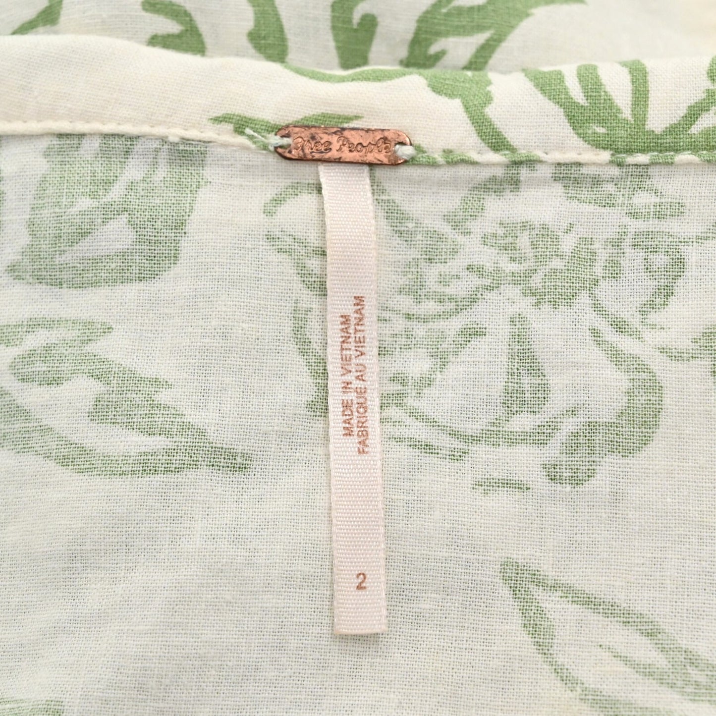 FREE PEOPLE Womens A Thing Called Love Dress Size 2 Mini Green Button Back Tie