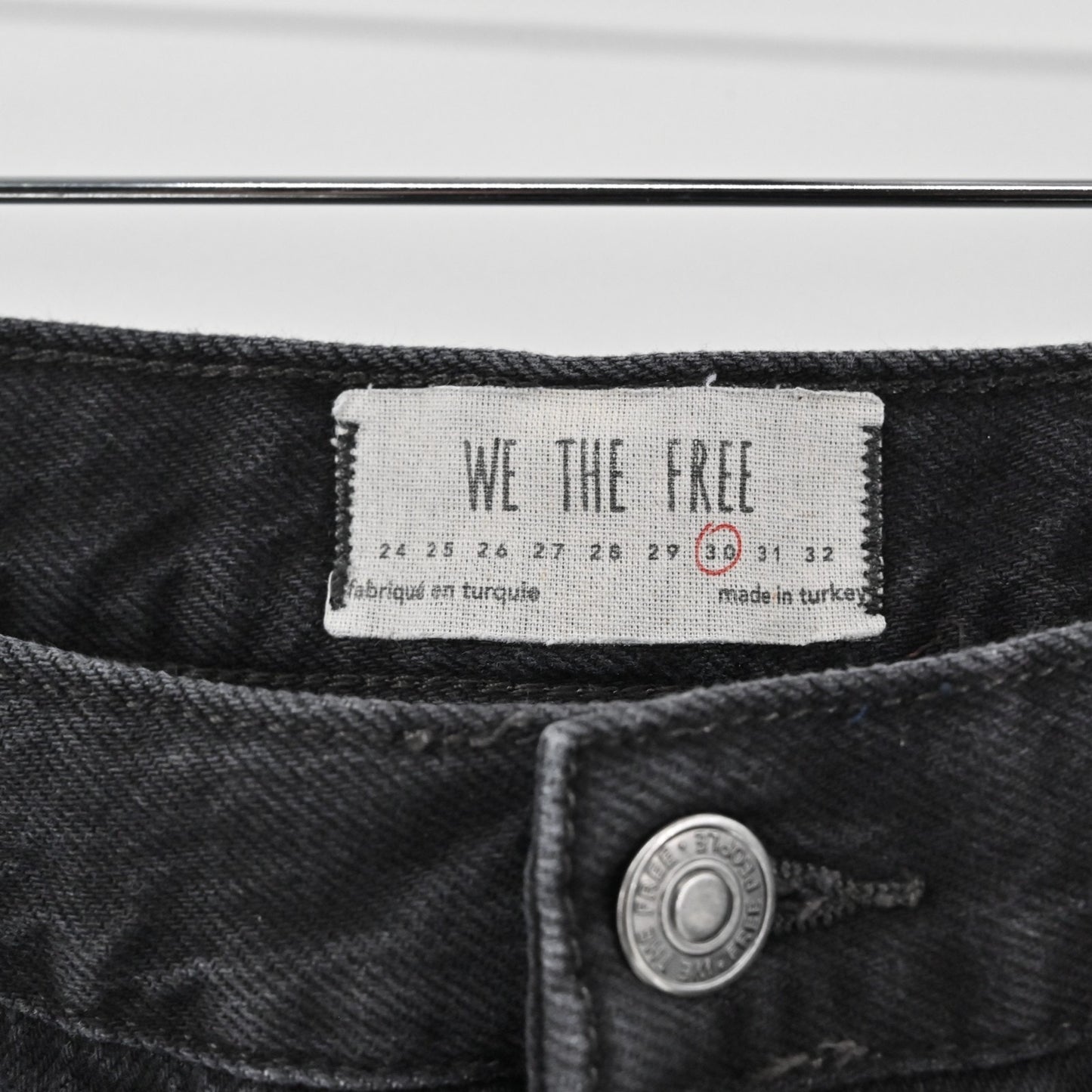 Free People Womens Maggie Mid Rise Straight Leg Jeans Size 30 Black We The Free