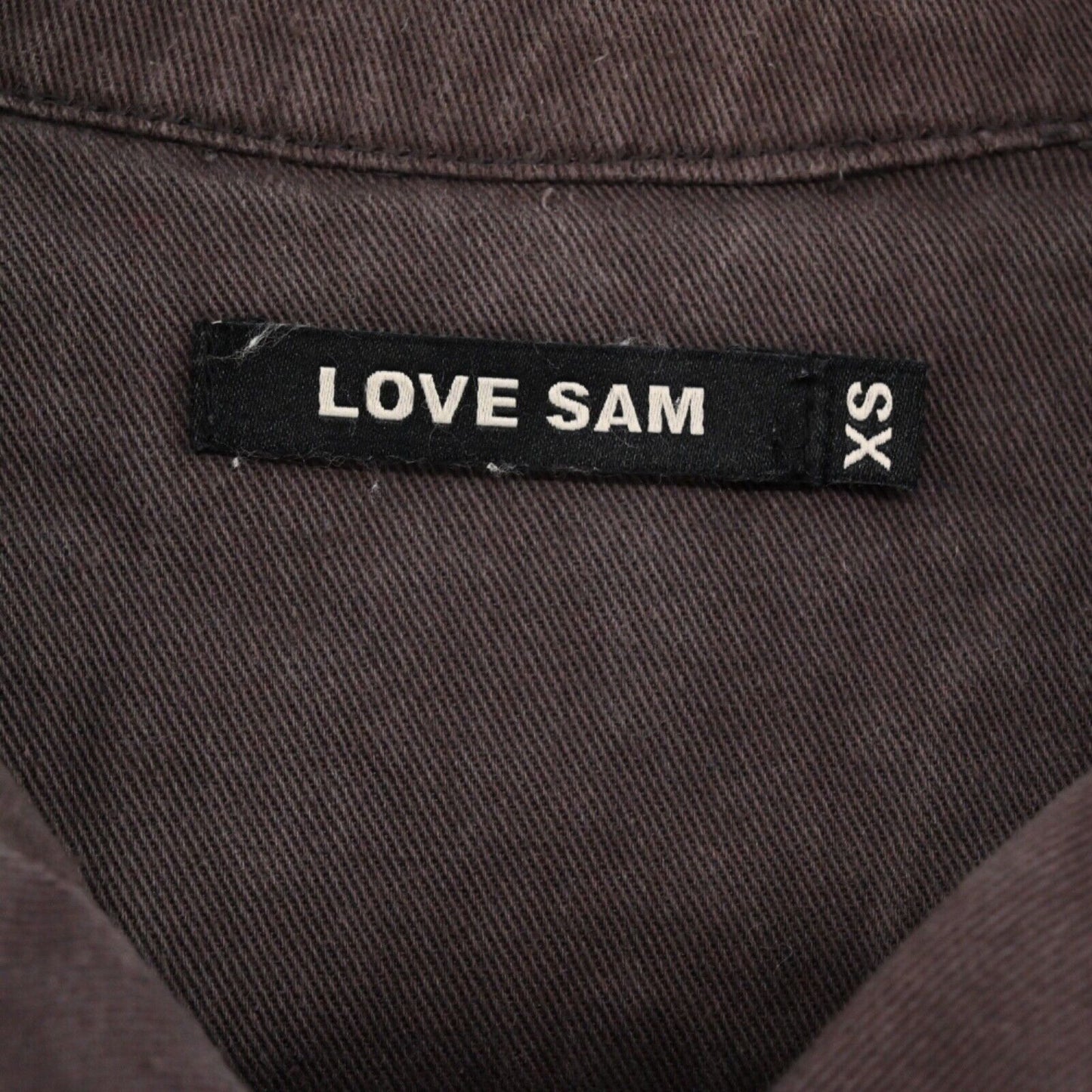 LOVE SAM by ANTHROPOLOGIE Jacket Womens Sz XS Travis Military Brown Embellished77252119