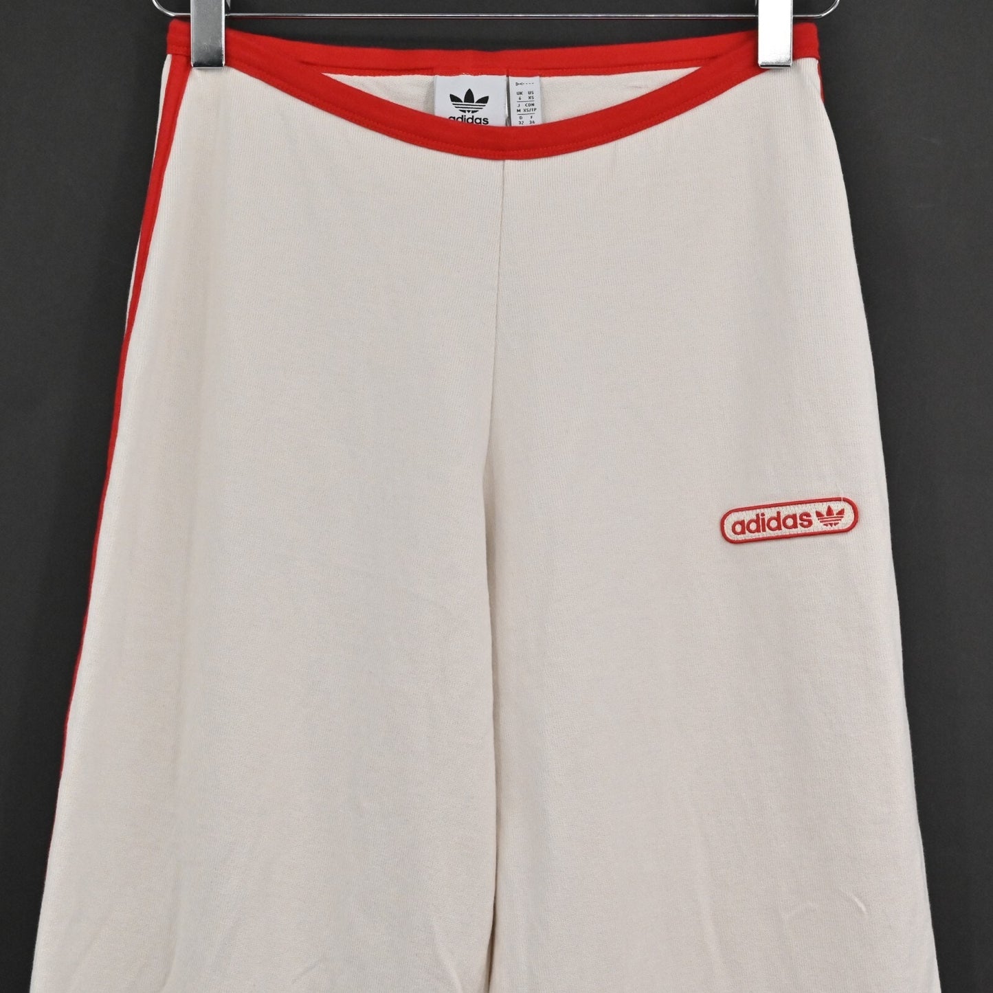 ADIDAS Originals Resort Wide Leg Trousers Womens XS Trefoil Track Pants Red Logo