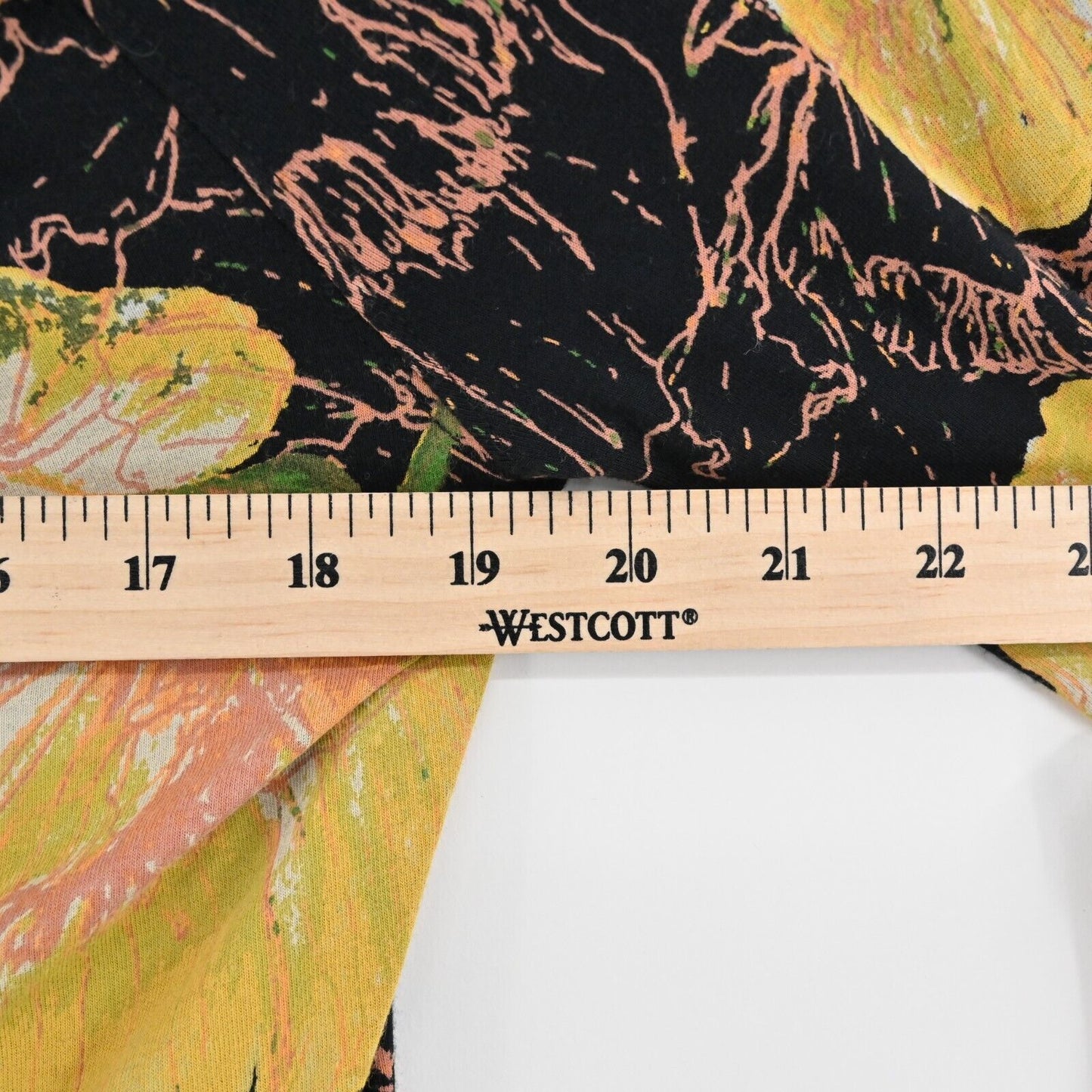 FREE PEOPLE Top Sz L Birds of Paradise Yellow Poppy Off The Shoulder Bell Sleeve
