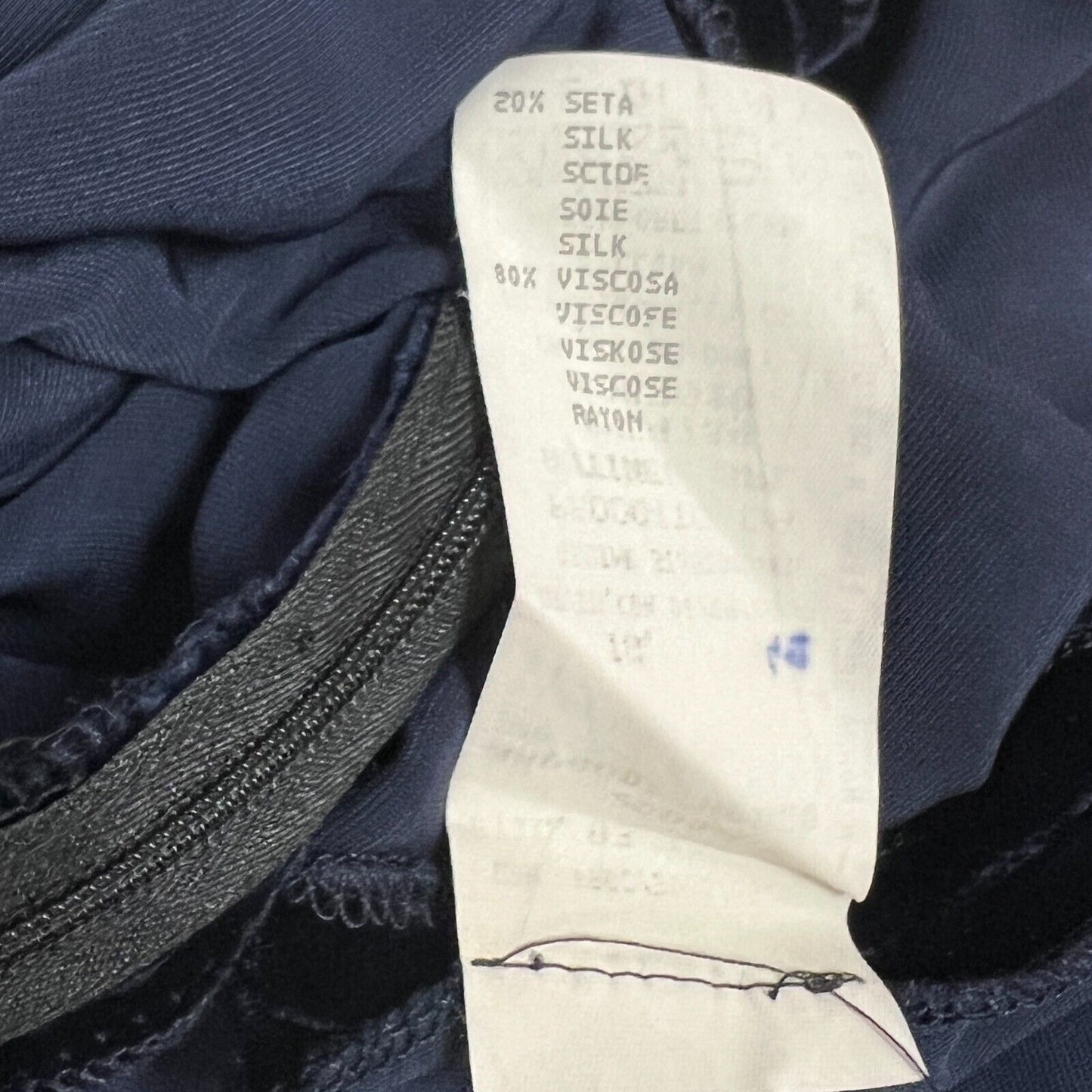 Vtg ARMANI COLLEZIONI Pants Womens Size 6 Velvet Navy Blue Silk Whimsigoth 90s