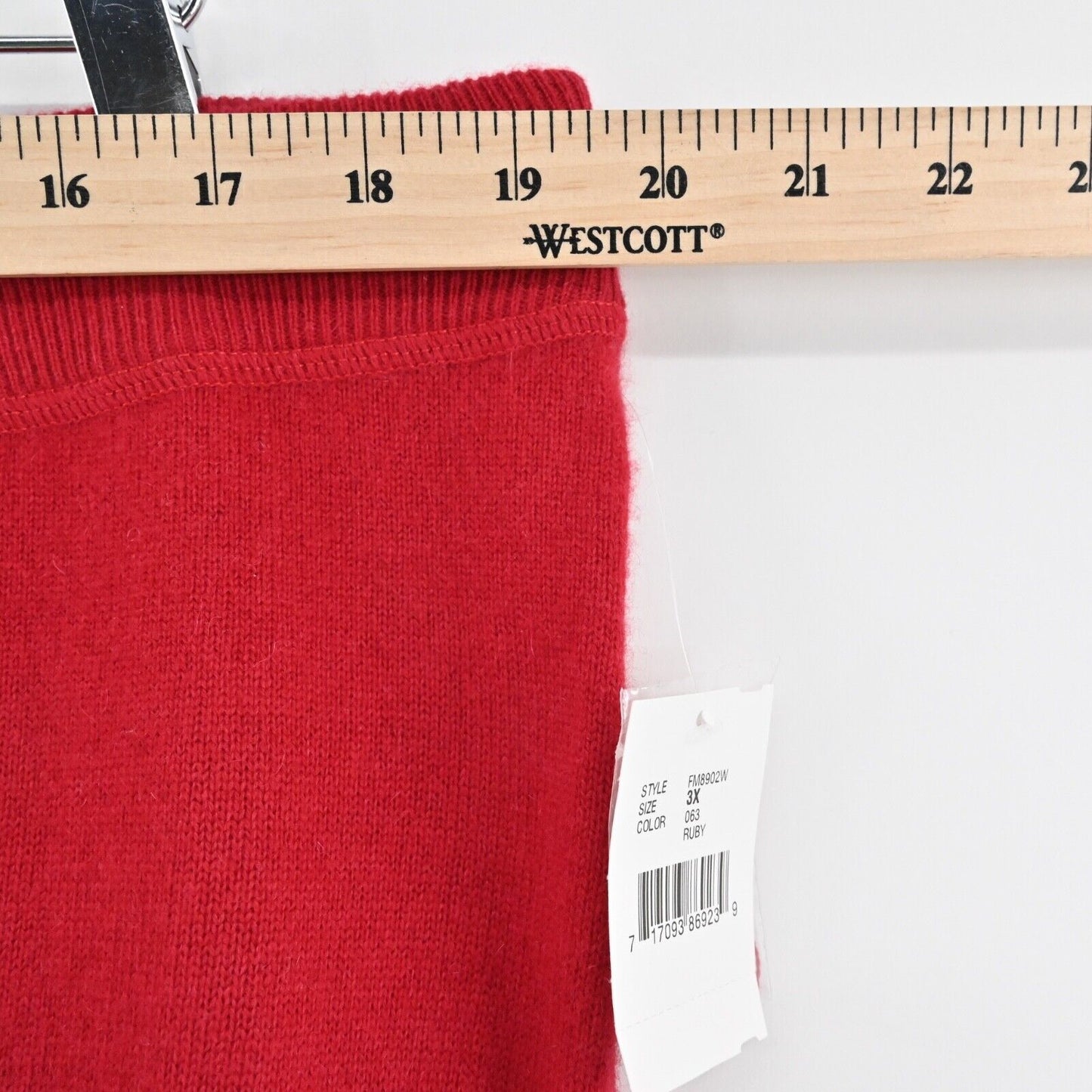 SUTTON STUDIO Pants Womens Size 3X Red Cashmere Knit Drawstring High Rise Lounge