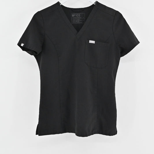 FIGS Womens Catarina Scrub Top Size XS One Pocket Black Technical Collection
