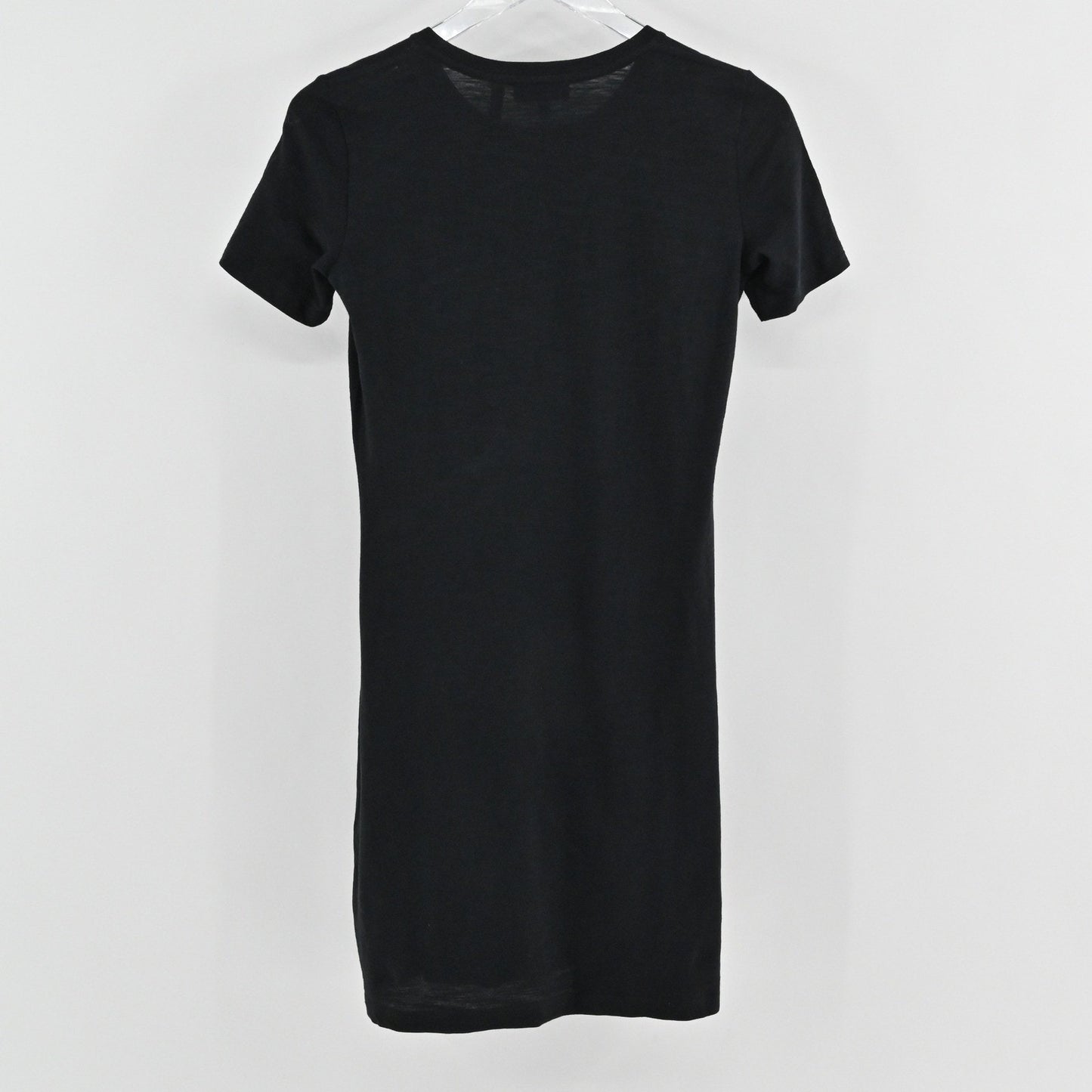 Theory Continuous Tee Dress Size 0 Black Sea Slub Minimalist Cotton Knit Modern