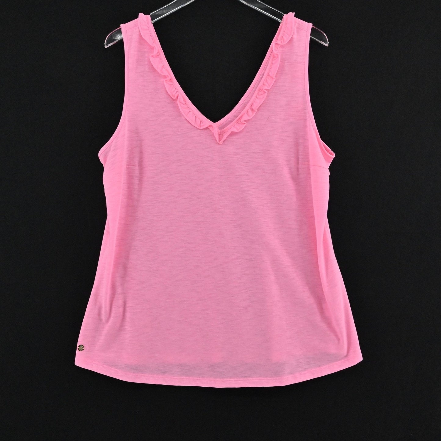 Lilly Pulitzer Womens Gigi Ruffle Top Size XL Pink Shandy Sleeveless Tank Casual