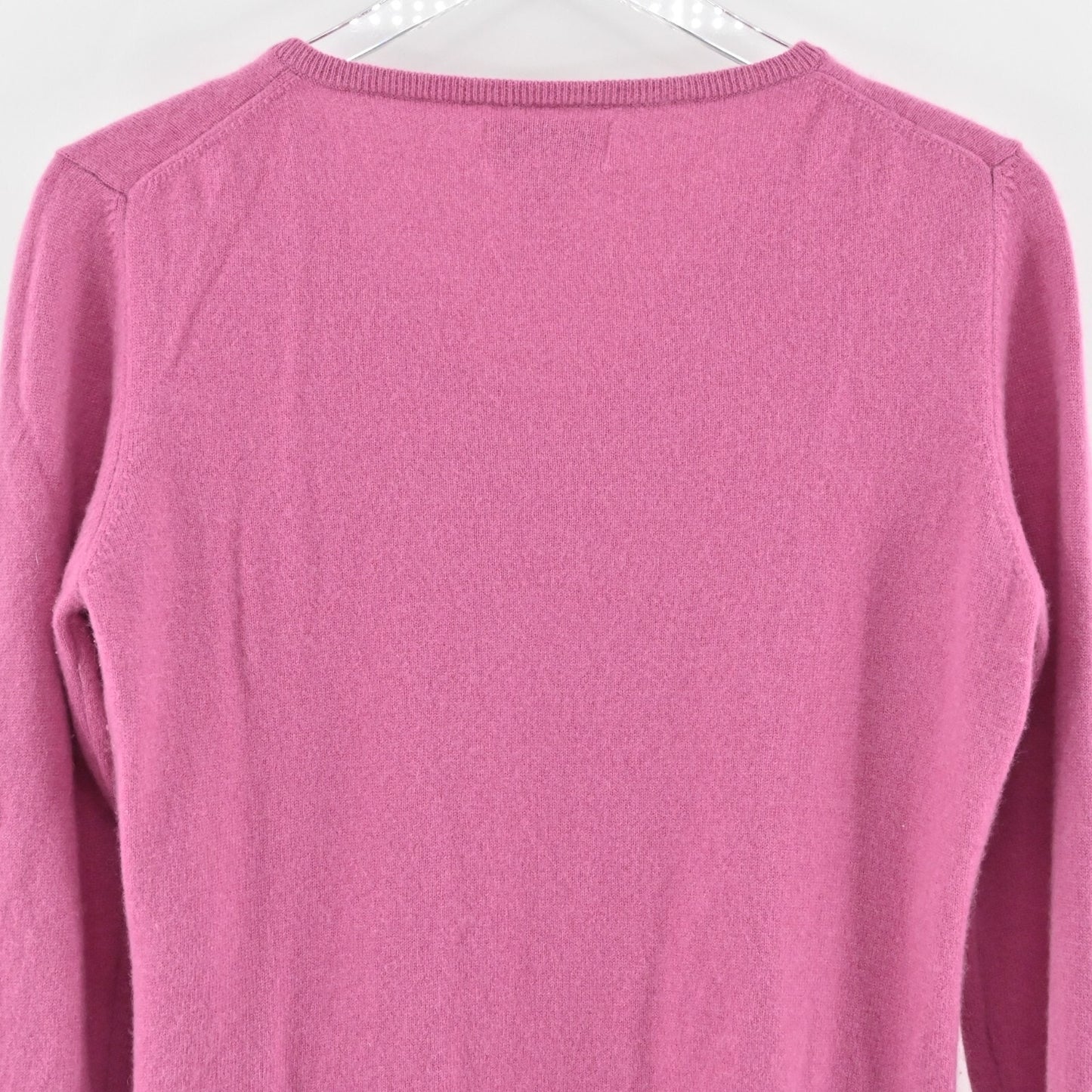 Vtg Womens Pink Cashmere Sweater Size L Knit Classic Preppy V Neck SUTTON STUDIO