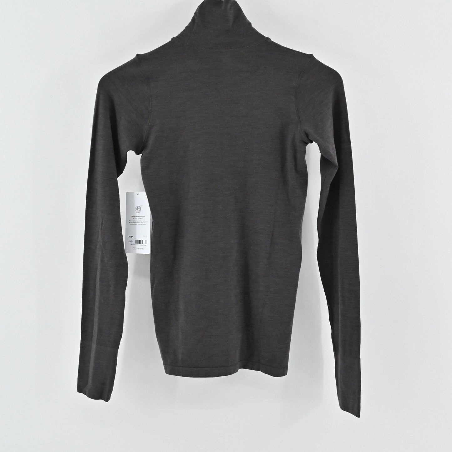 Athleta Foresthill Ascent Turtleneck Top Womens XS Brown Wool Blend Long Sleeve