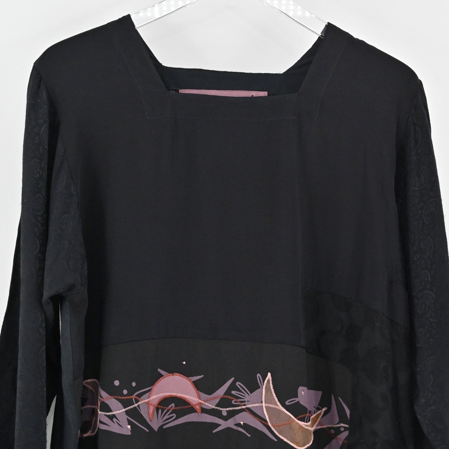 Origami Donna Jessica Black Asymmetric Top Womens Size 1 Art to Wear Lagenlook
