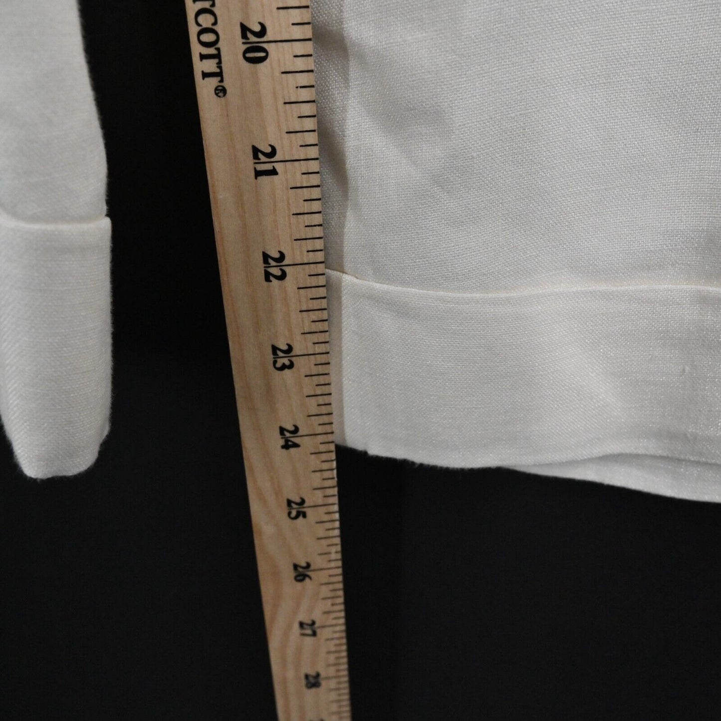RALPH LAUREN Black Label Pants Womens Sz 6 White Linen Blend Cropped Wide Leg