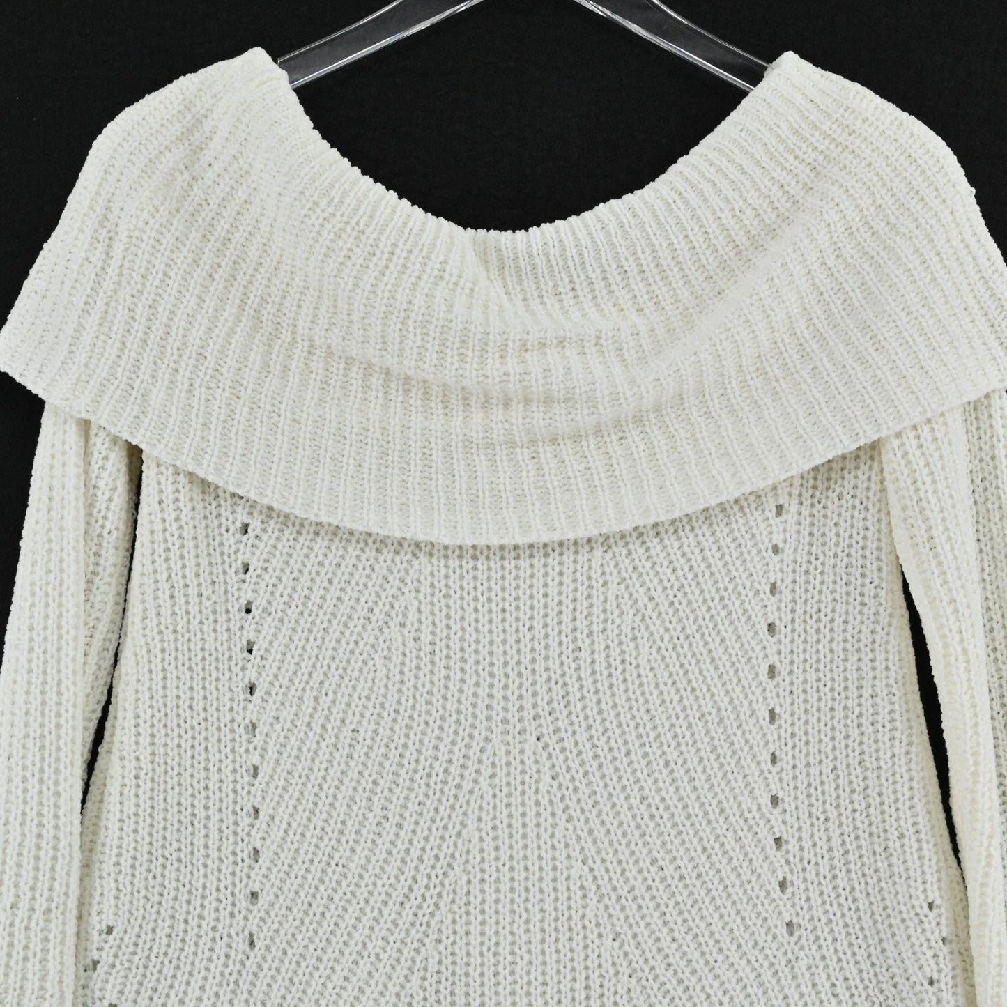 Anthropolgoie MOTH Womens Off The Shoulder Chenille Sweater Size XS Cream Boho
