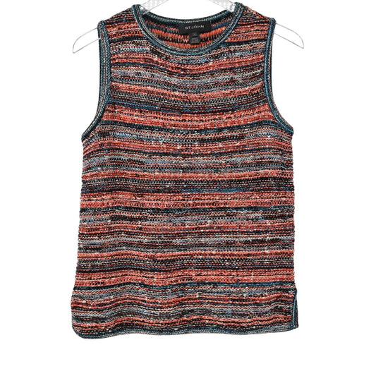 ST JOHN Sweater Womens Size S Wool Blend Multicolor Sleeveless Knit Tank Top