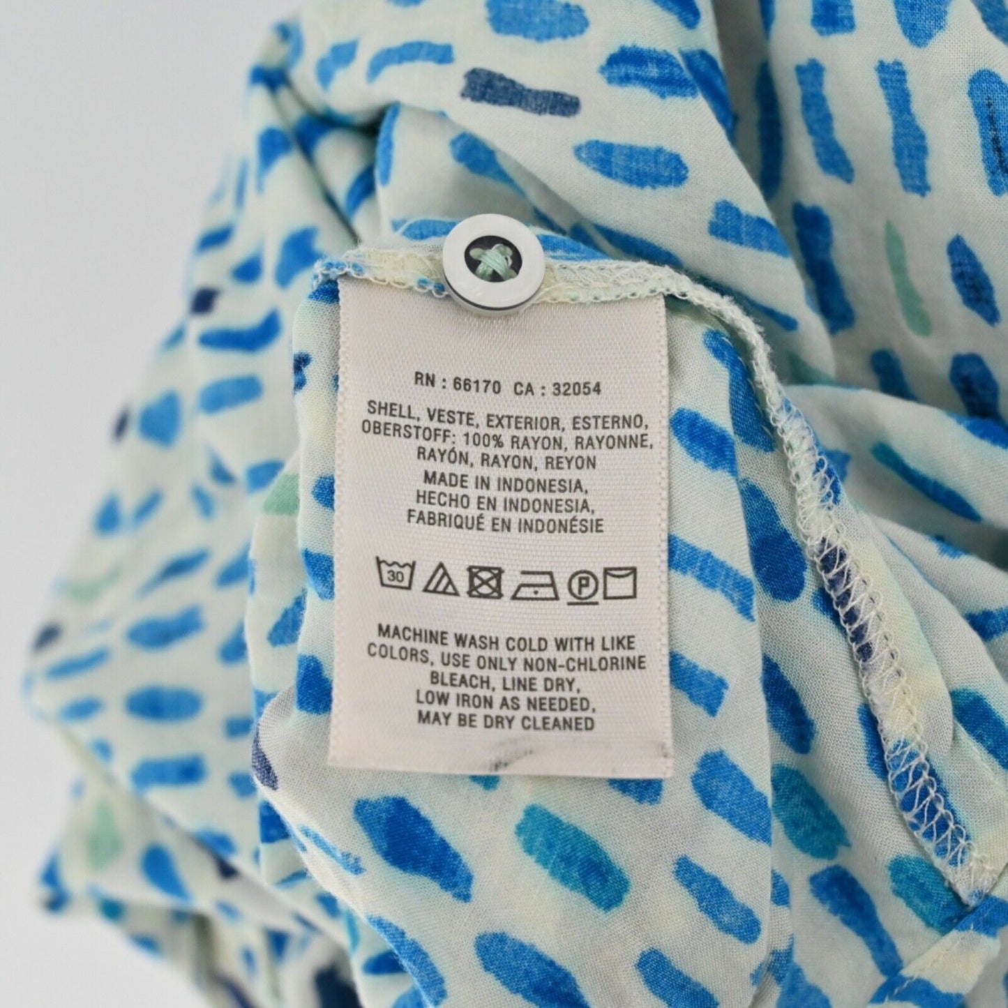 ANTHROPOLOGIE Top Womens Sz 0 MAEVE Blue Dot Button Front Pocket Sunseeker Tank