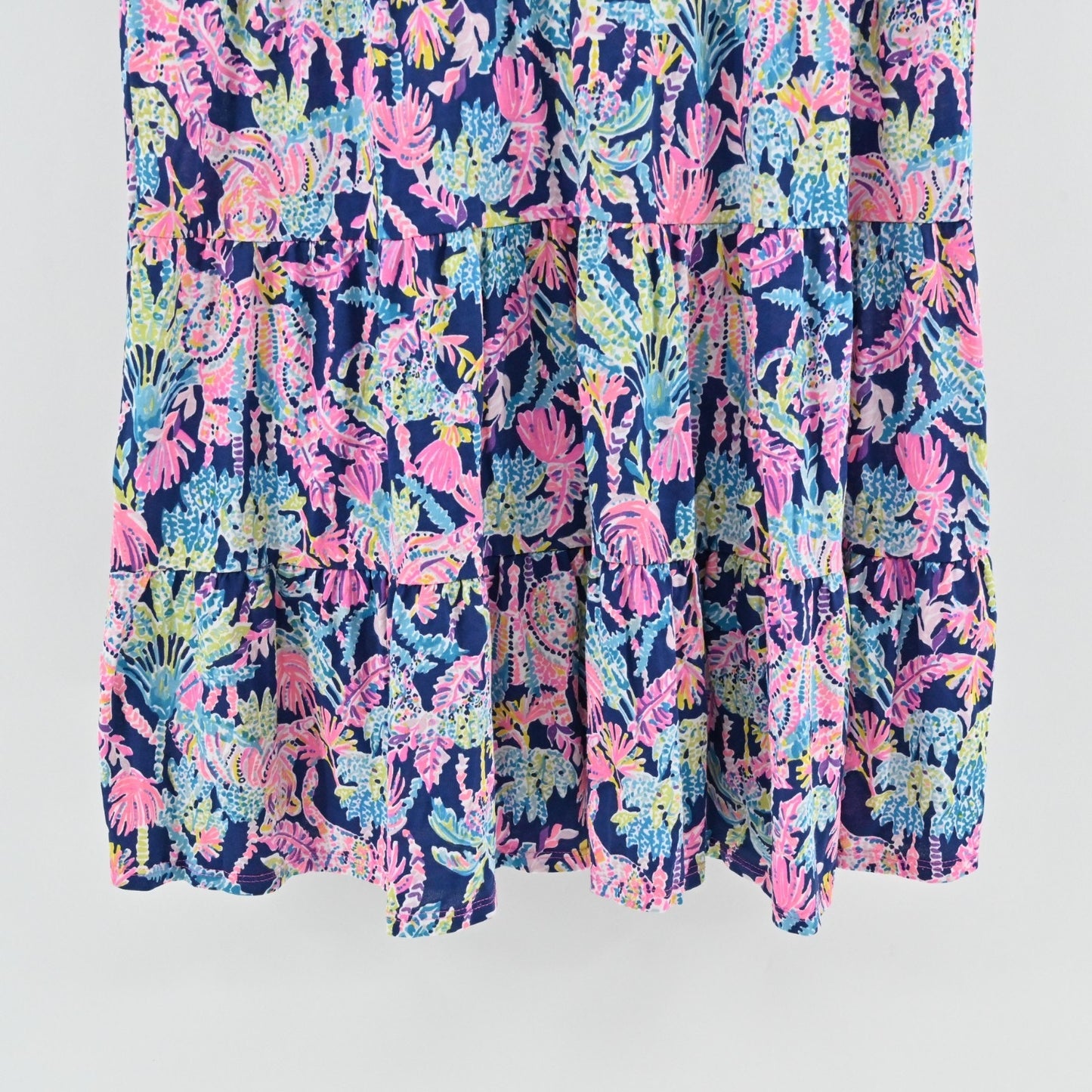 Lilly Pulitzer Girls Jodie Dress Size XL Seen and Herd Short Sleeve Swing Tiered