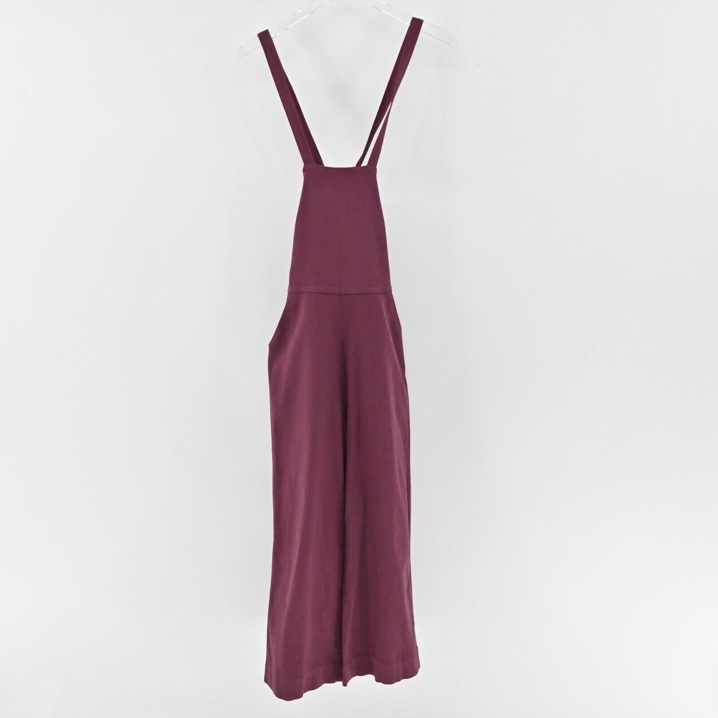 MARINE LAYER Jumpsuit Womens Sz 2 Tess Cabernet Wide Leg Cotton Overalls Maroon