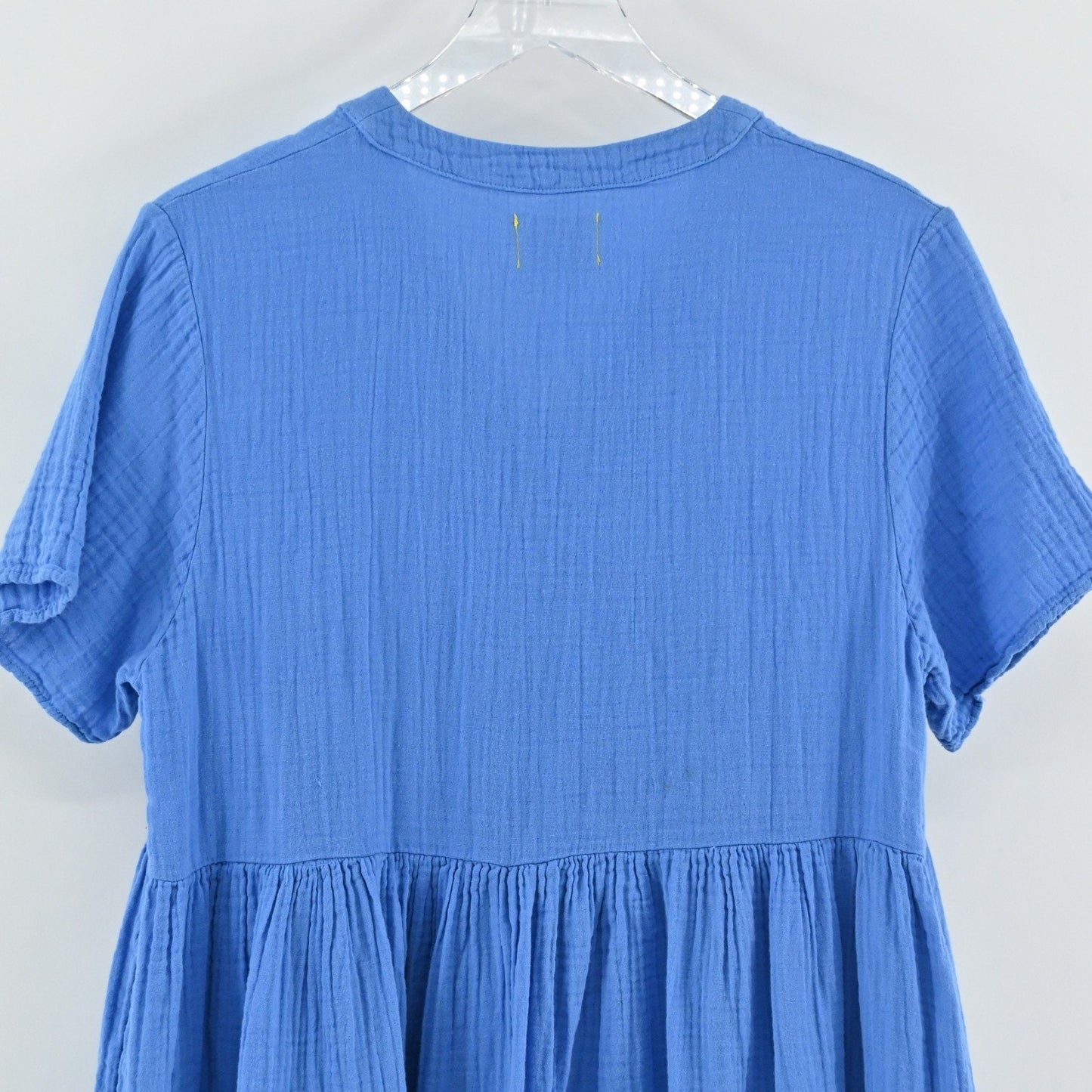 9 Seed Womens Cotton Tiered Mini Dress Size PS Blue Resort Bohemian Vacation