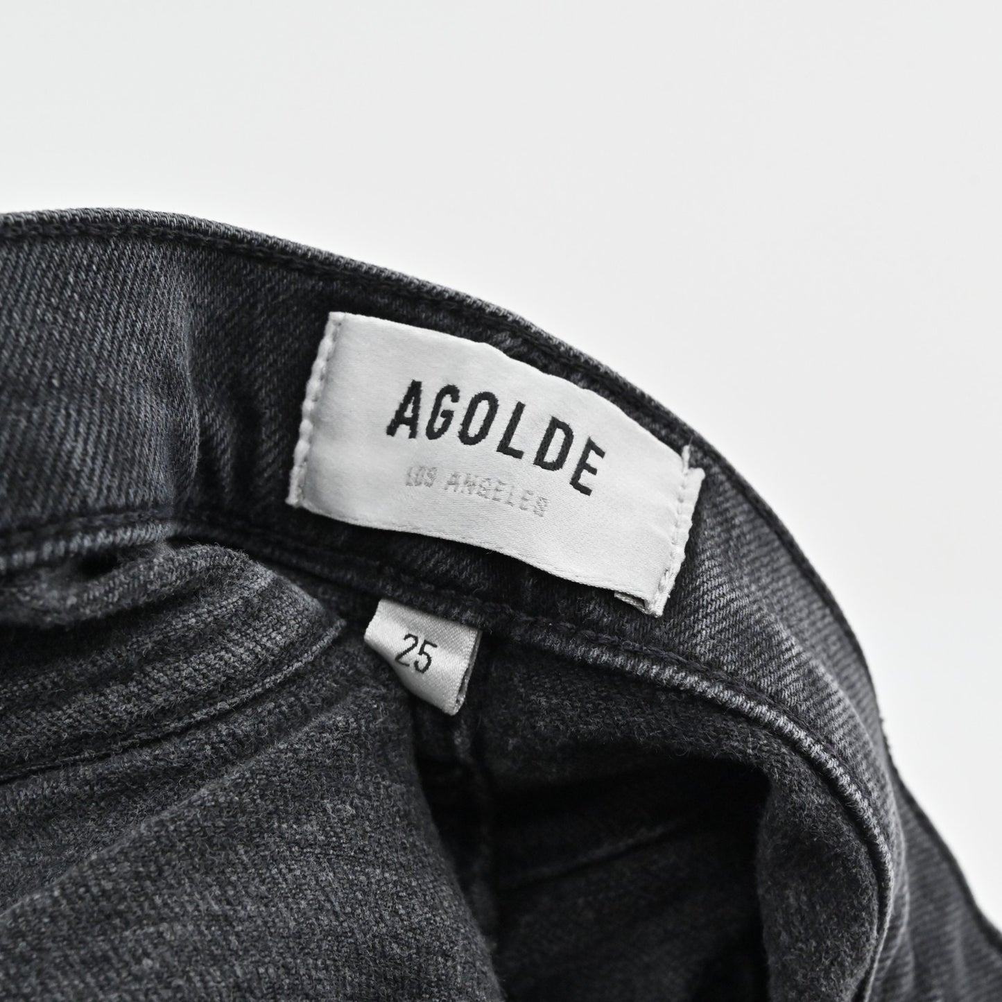 AGOLDE Womens Nico Jeans Size 25 High Rise Slim Casette Black Distressed Denim