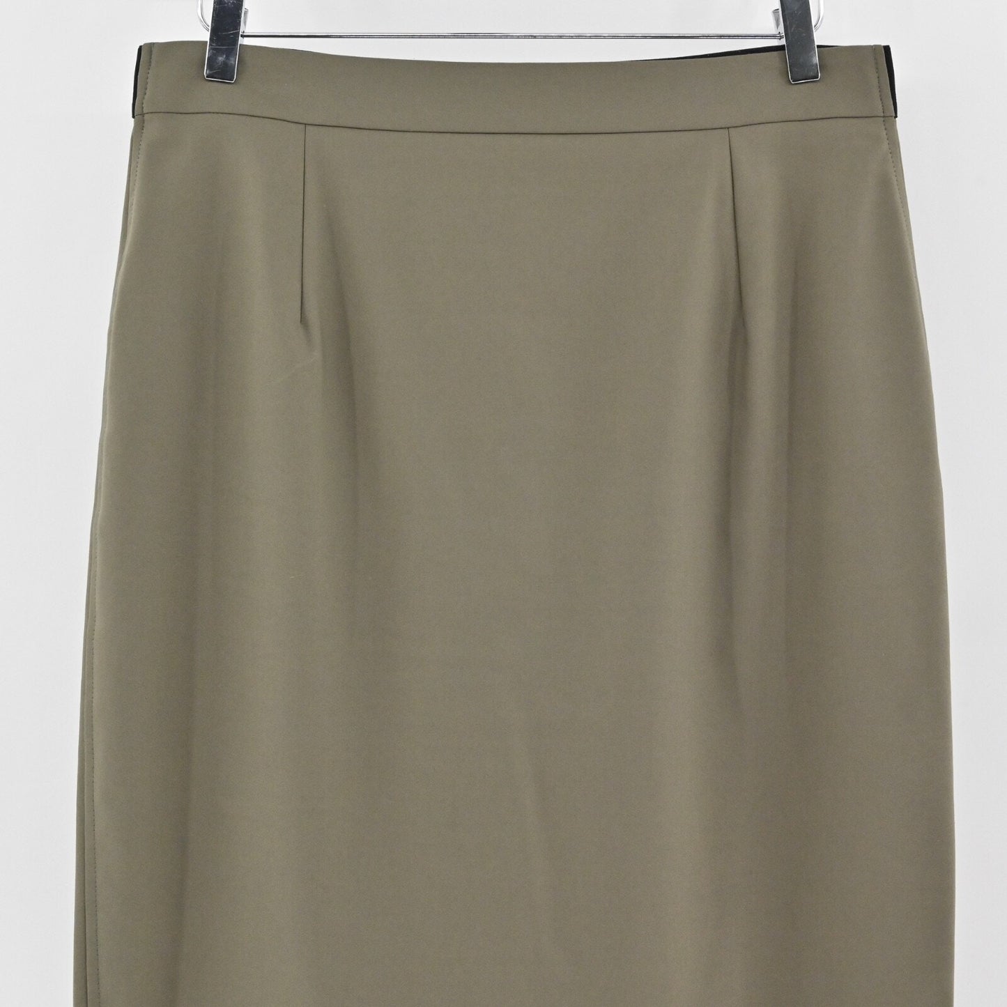 LES COPAINS Green Skirt Size 48 Olive Cotton Stretch Knee Length Pencil Luxury