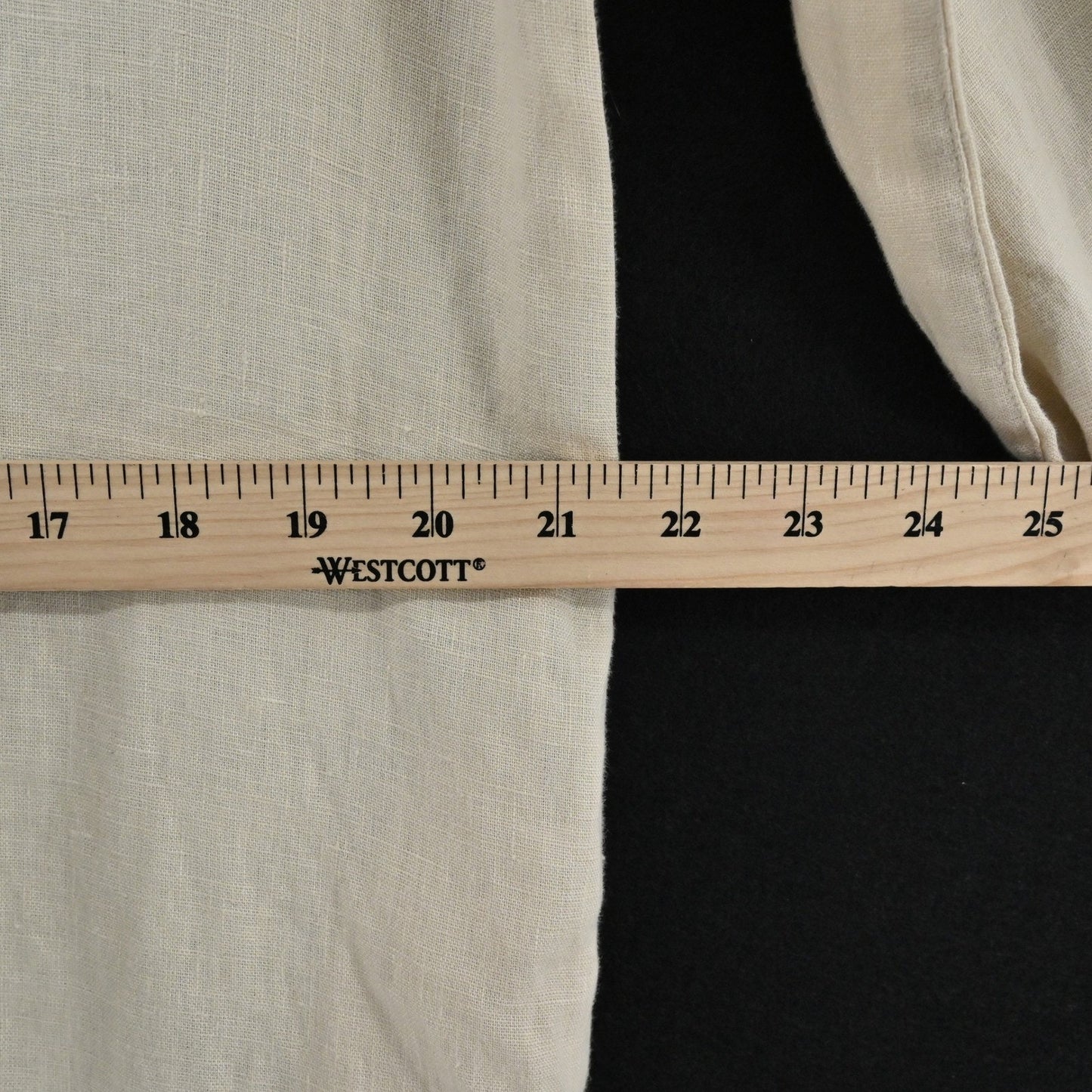 Magaschoni Linen Dress Size M Lagenlook Beige Ethereal Boho Neutral Tunic Tassel