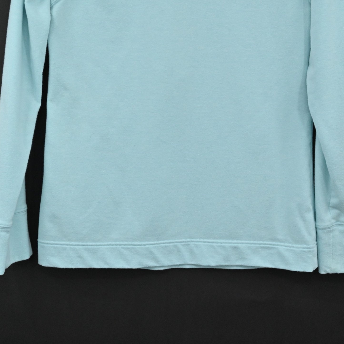 Lilly Pulitzer Womens Skipper Pullover Size S Teal Mock Neck Crochet Sweatshirt