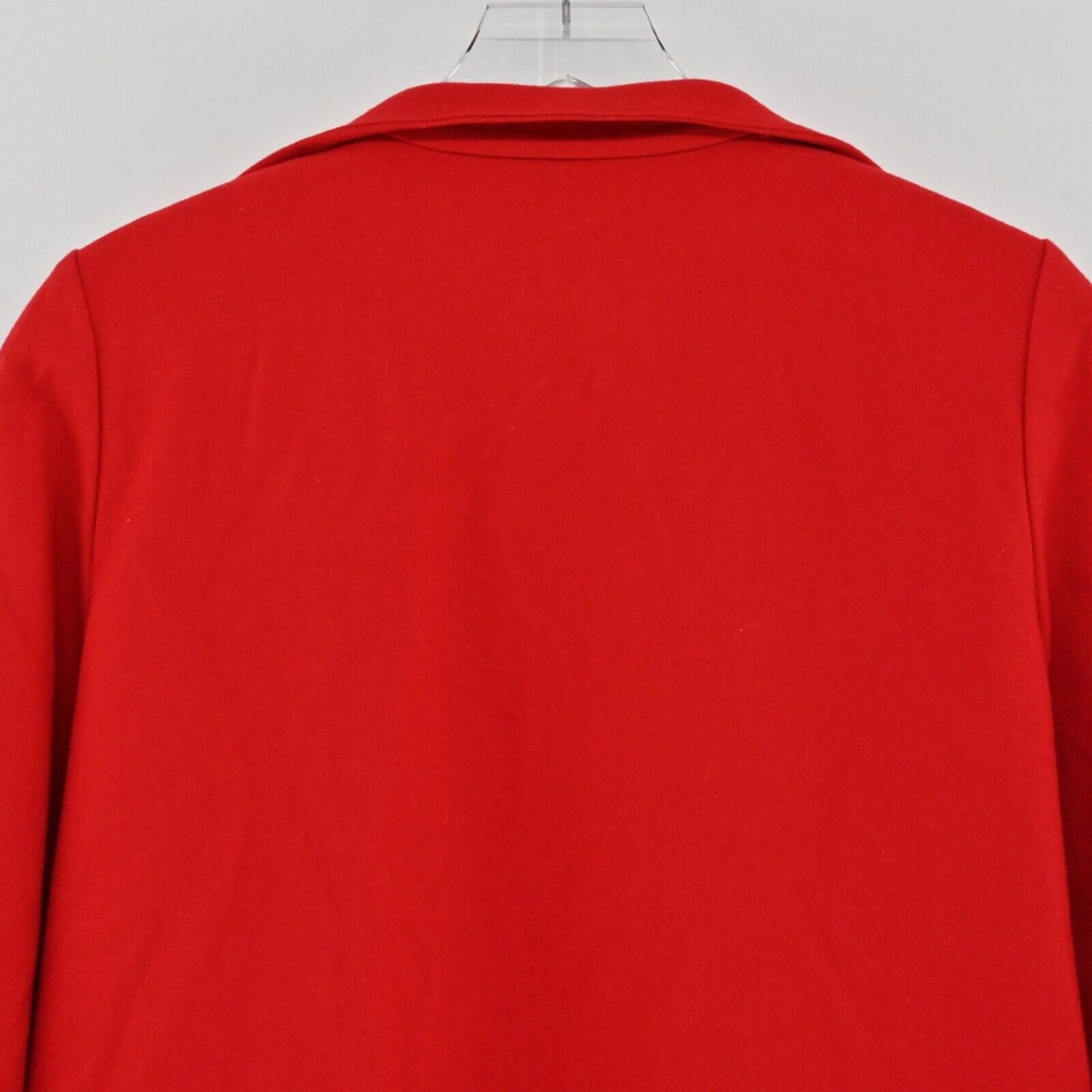 Vtg ELLEN TRACY Jacket Womens Size 10 Red Wool Blend Drape Open Front Career 00s