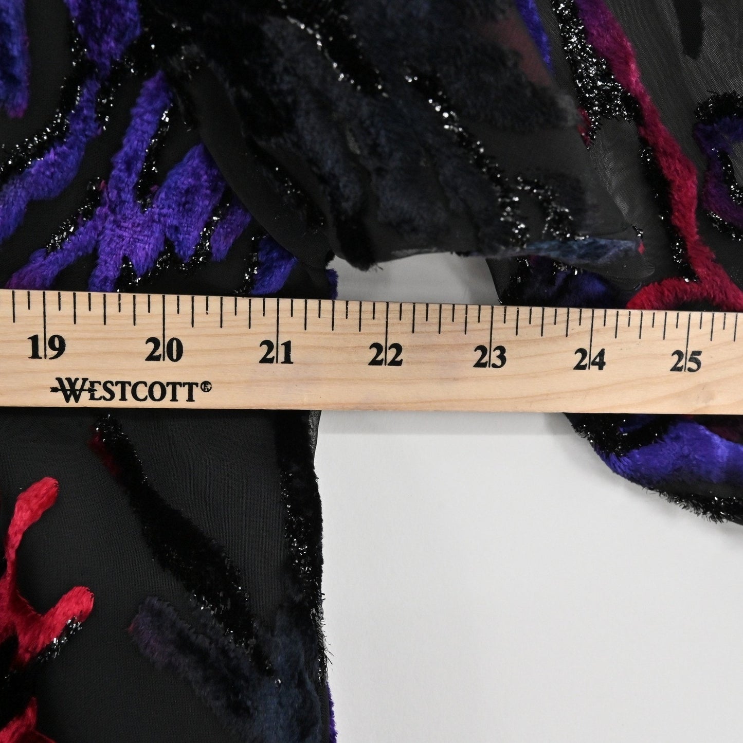 Vtg 80 Velvet Burnout Top Size 10 Dramatic Dopamine Retro Glam Red Purple Sheer