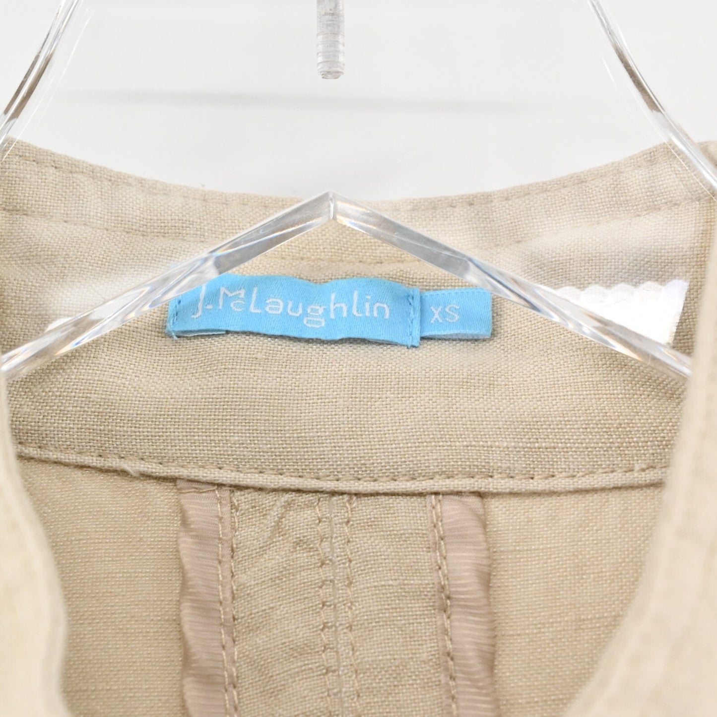 J MCLAUGHLIN Jacket Womens Size XS Beige Linen Blend Vista Utilitarian Cinch