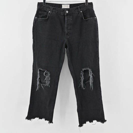 Free People Womens Maggie Mid Rise Straight Leg Jeans Size 30 Black We The Free