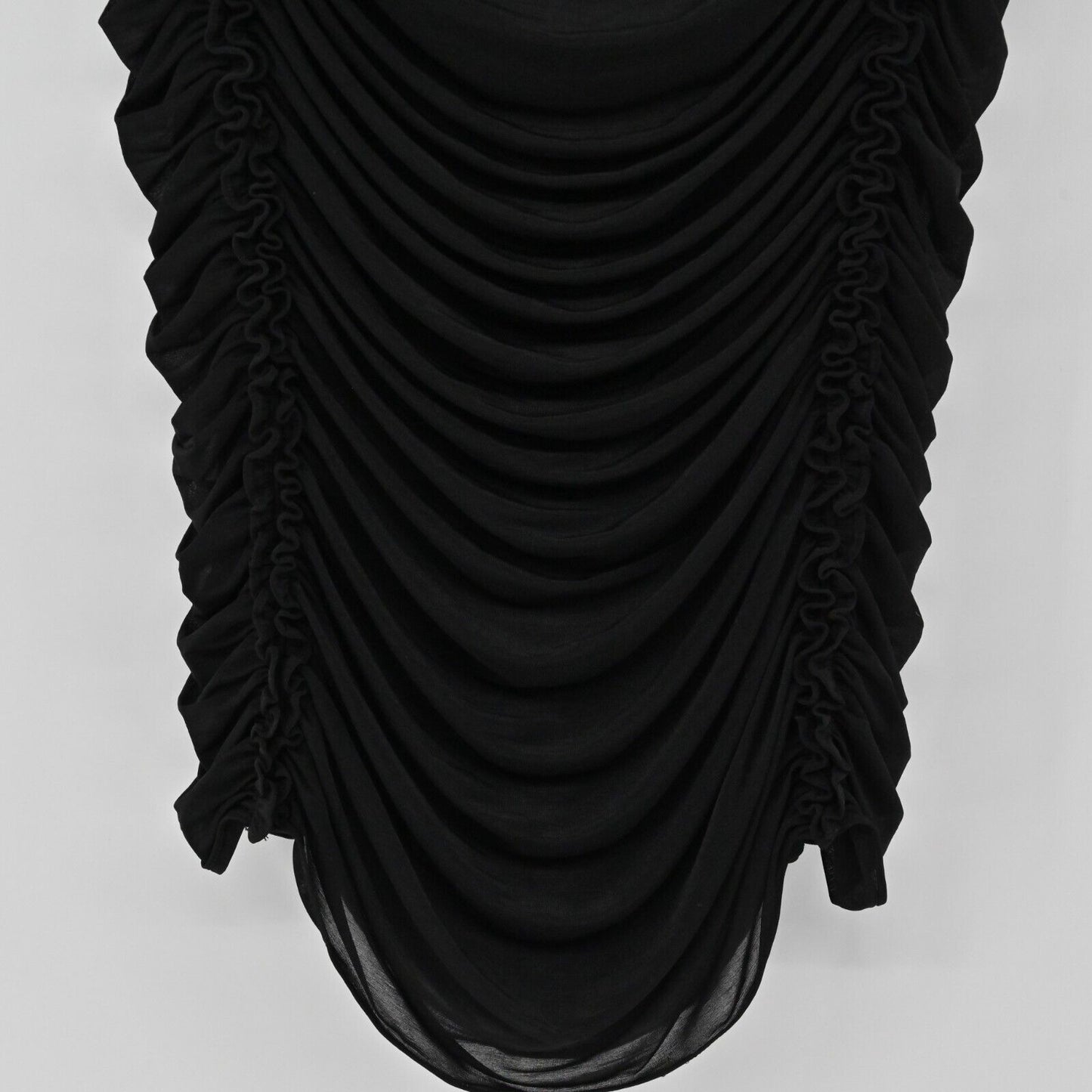 KOBI HALPERIN Top Womens Size M Sariyah Shirred Sleeveless Black Stretch Ruffled