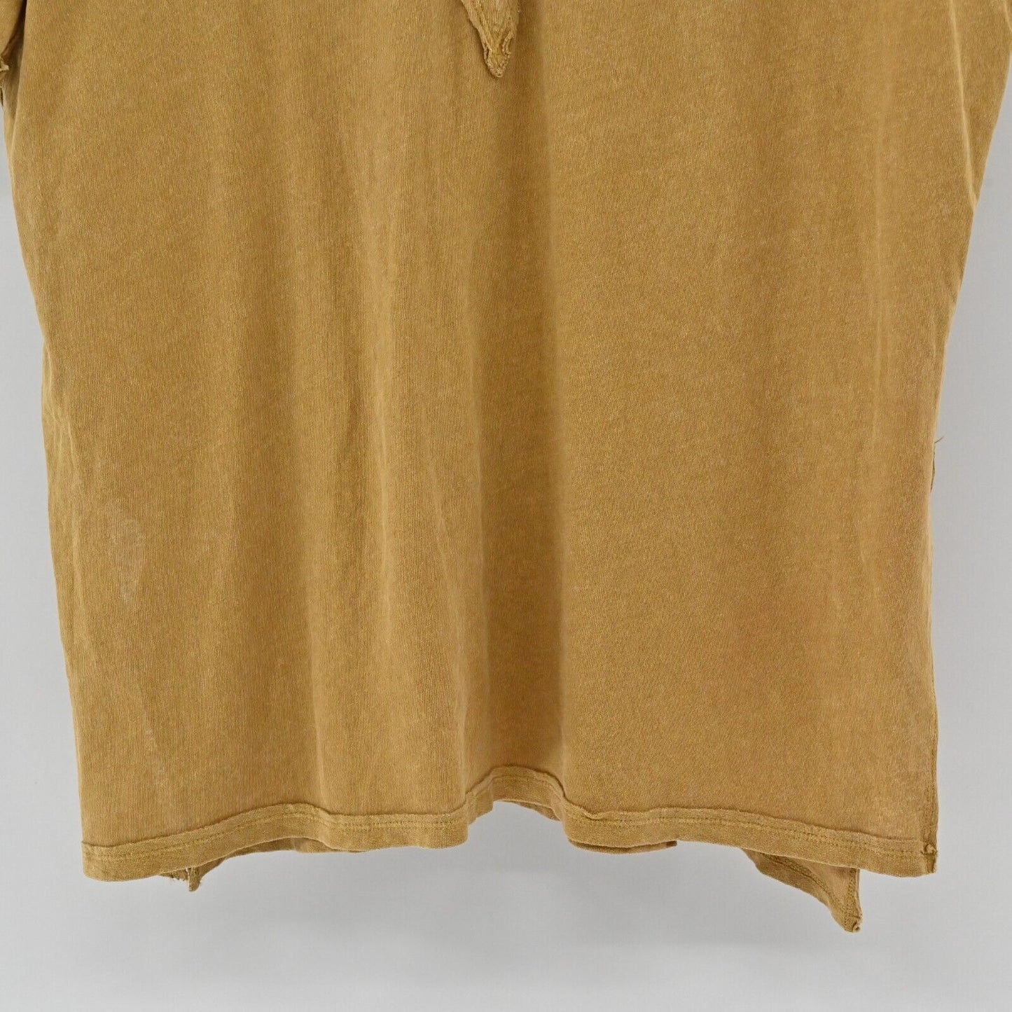 FREE PEOPLE Top Womens Size S Azalea Lace Up Short Sleeve Shirt Mustard Bohemian