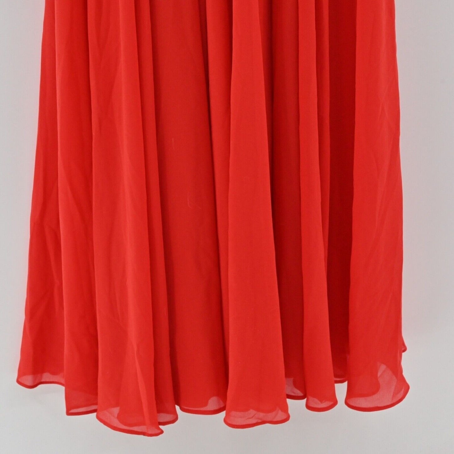 LULUS Dress Womens Size M Red Ruffle VNeck Spaghetti Strap Love Runs High Maxi