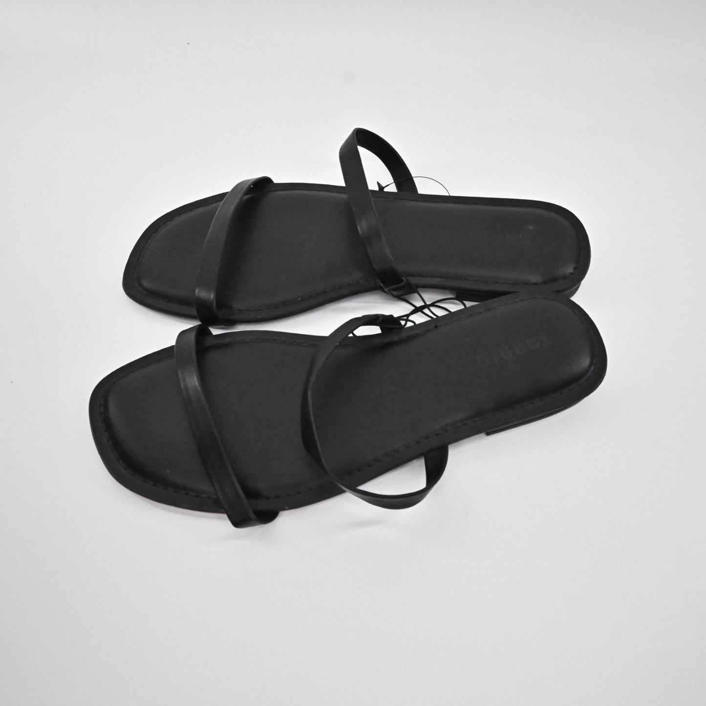 Torrid Womens Thin Double Band Slide Black Sandals Size 9WW NEW Slip On Open Toe