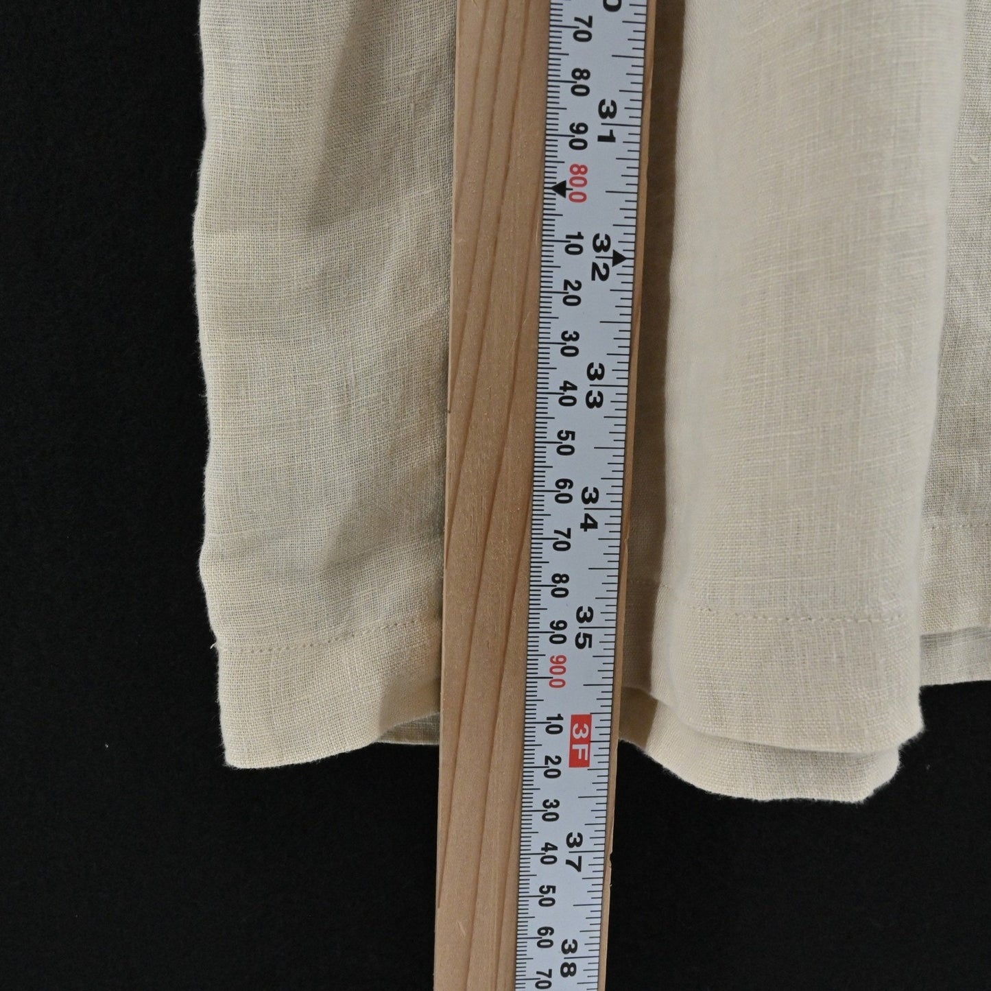 Magaschoni Linen Dress Size M Lagenlook Beige Ethereal Boho Neutral Tunic Tassel