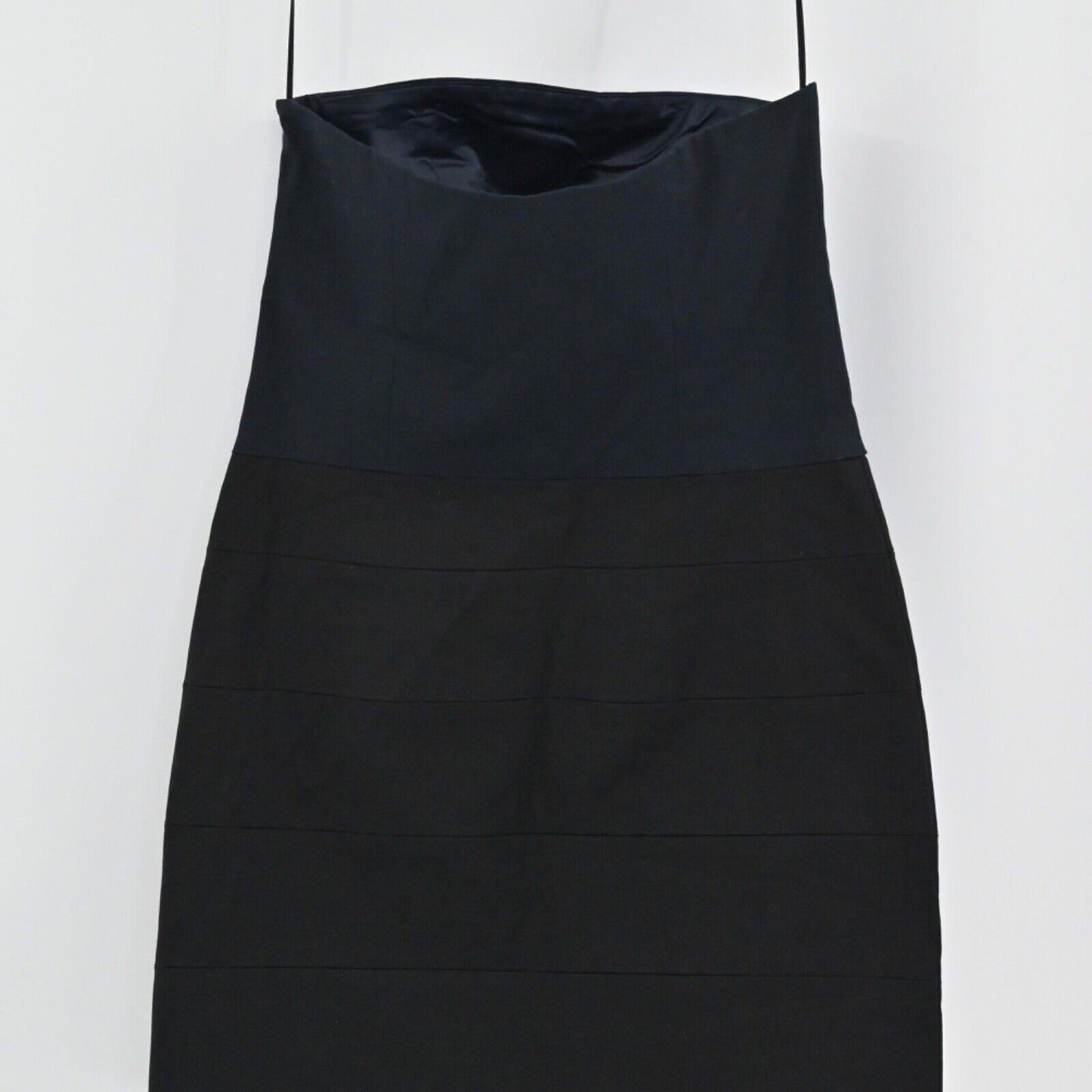 THEORY Dress Womens Size 2 Trela Strapless Mini Cocktail Blue Black Colorblock