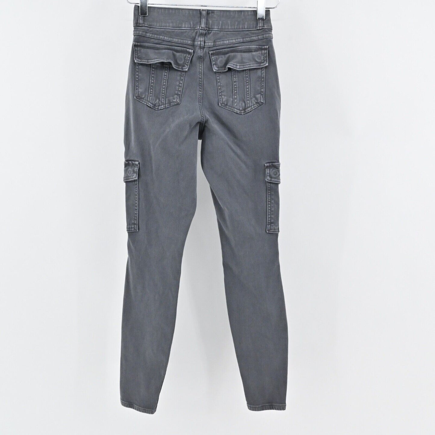 SPANX Jeans Womens Size S Gray Cotton Blend Shaping Stretch Pull On Skinny Cargo