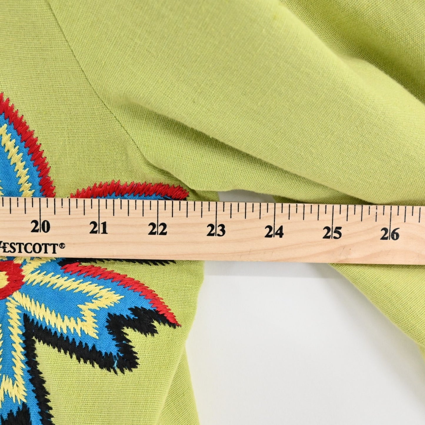 Vtg ALEX KIM Womens Embroidered Jacket Size L Green Floral Toggle Linen Art Wear