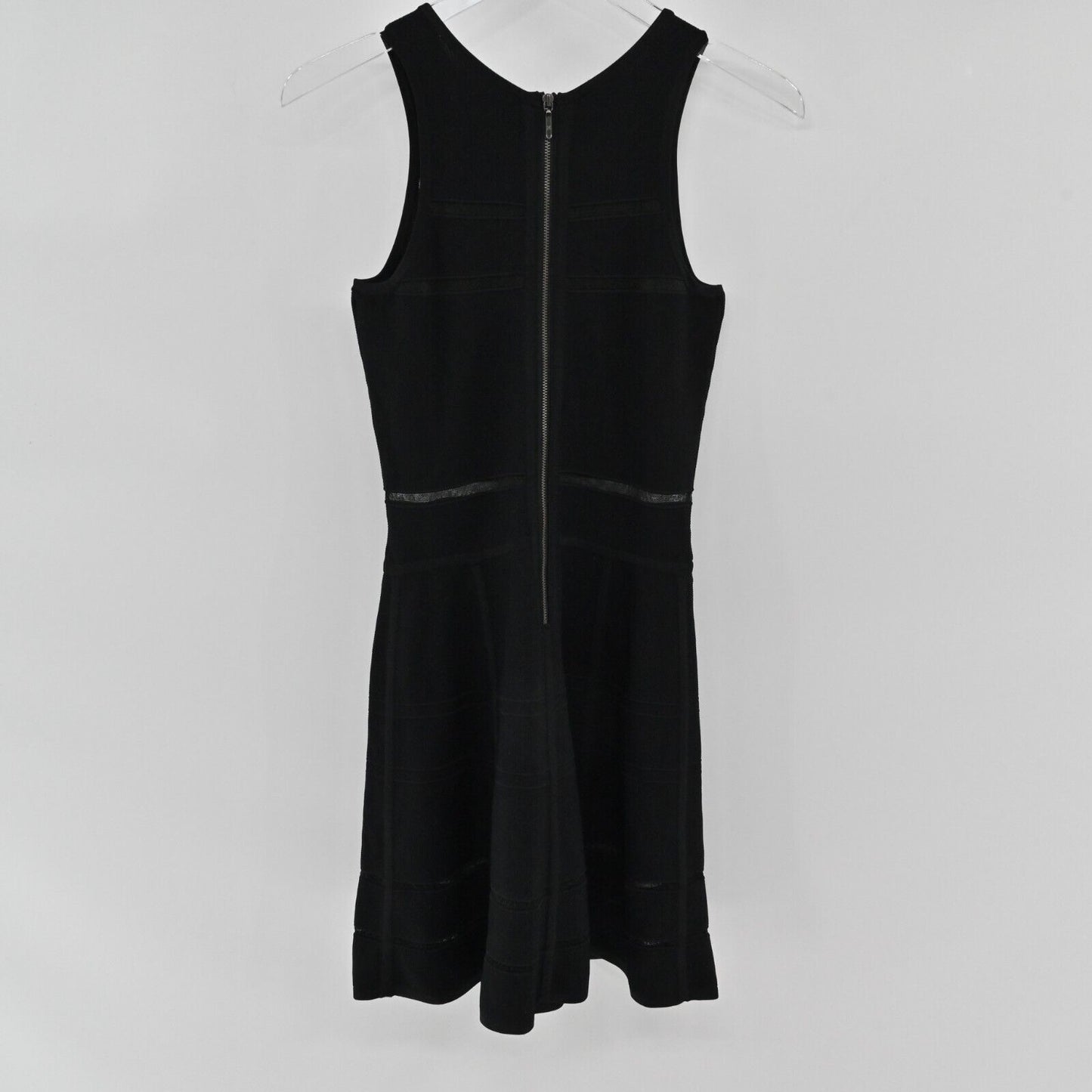 NICOLE MILLER Dress Womens Size S Black Ladder Lace Contrast Sleeveless Artelier