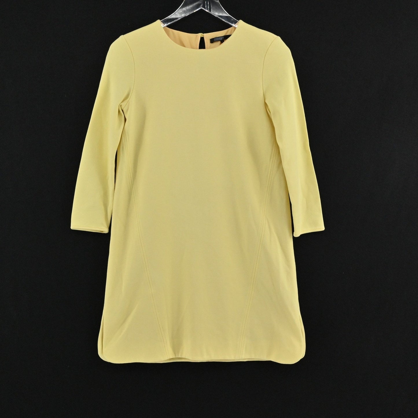 Tibi Yellow Shift Dress Size S Mod Retro Pastel Round Neck Minimalist Modern