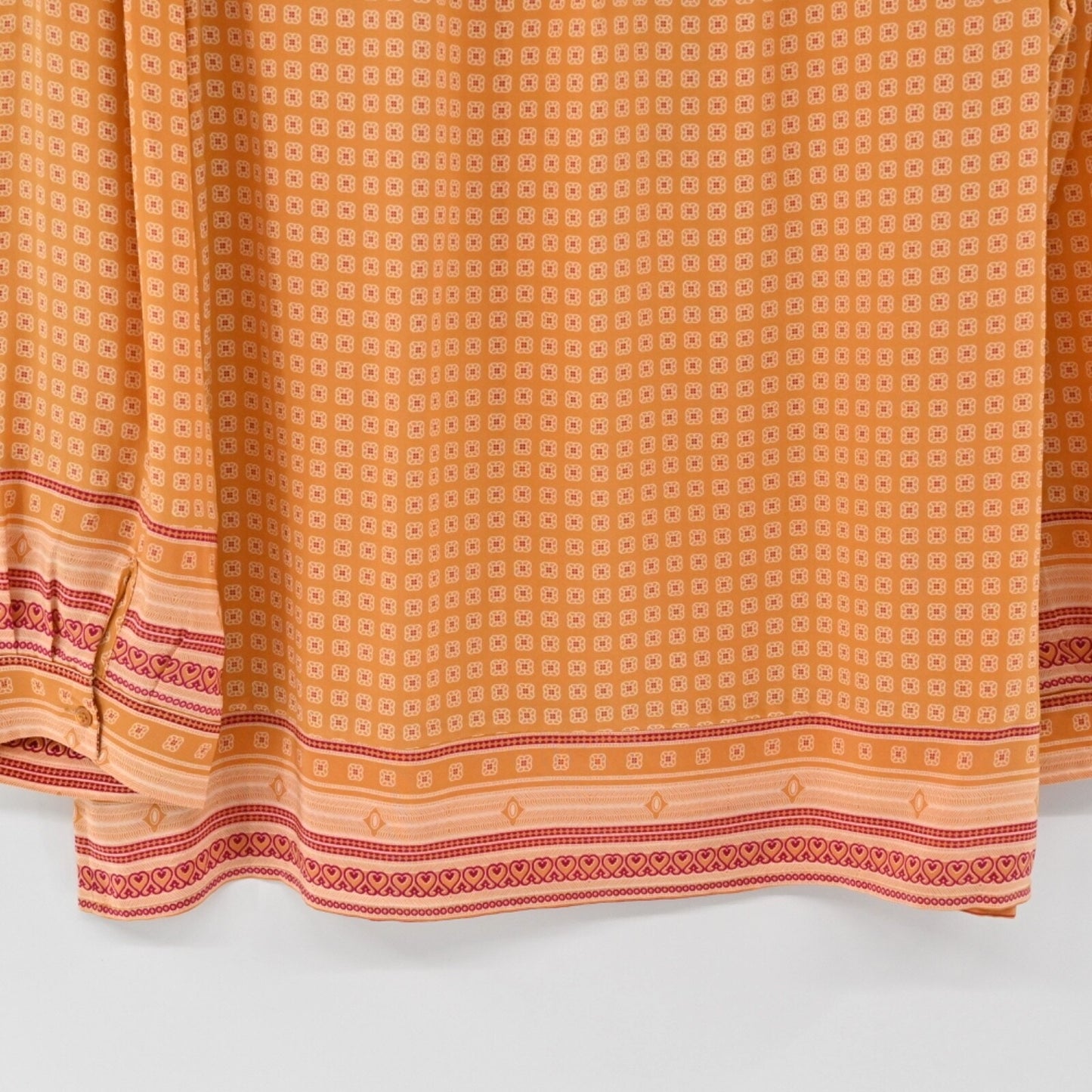 JOIE Womens 100% Silk Top Size M Orange Amy Scarf Print V Neck Long Sleeve Boho