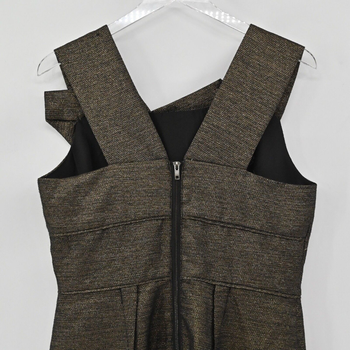 W118 by WALTER BAKER Dress Sz L Black Gold Metallic Sleeveless Lucy Sheath NEW