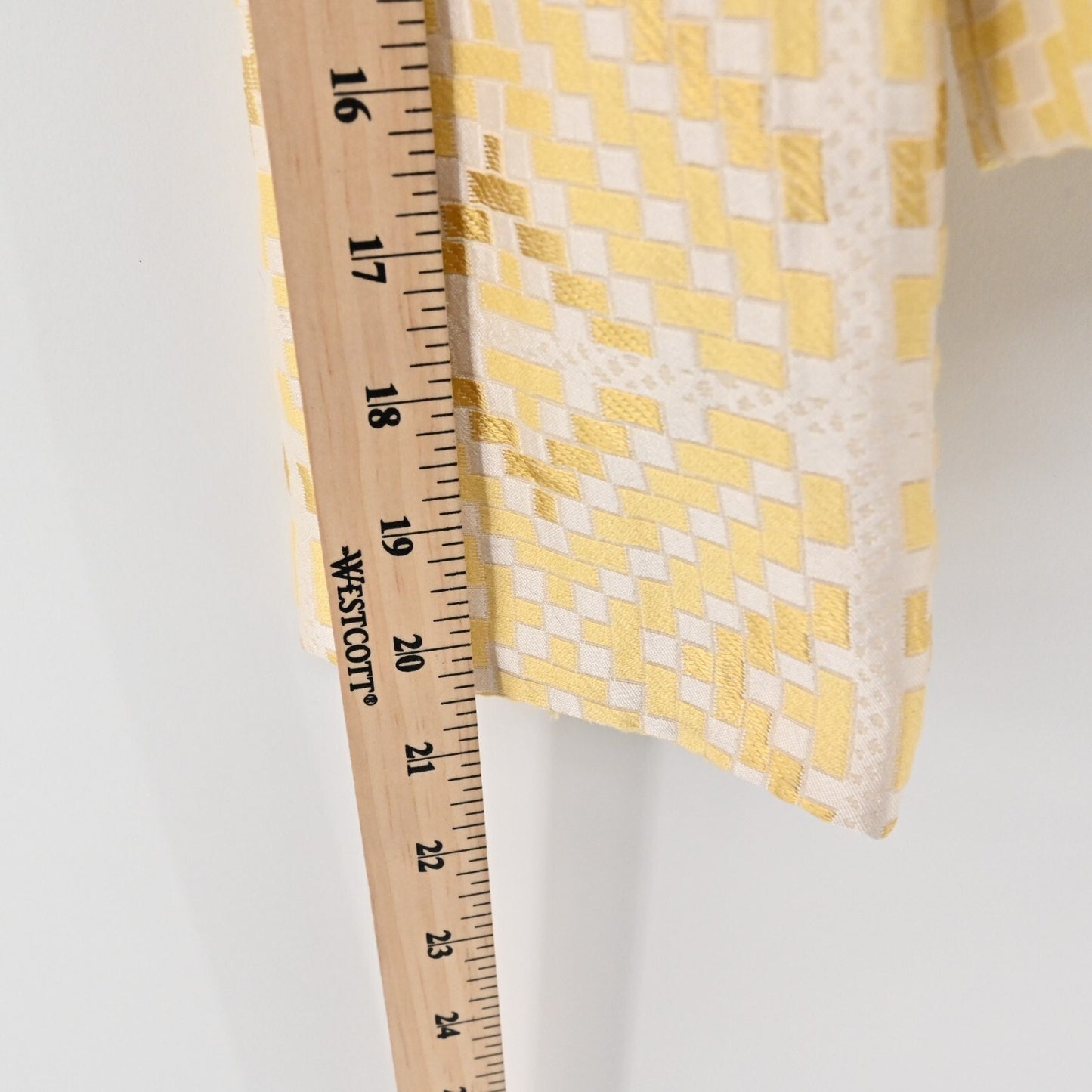 Vtg BILL BLASS Blazer Womens Size 6 Yellow Geometric Cropped Open Front Jacket