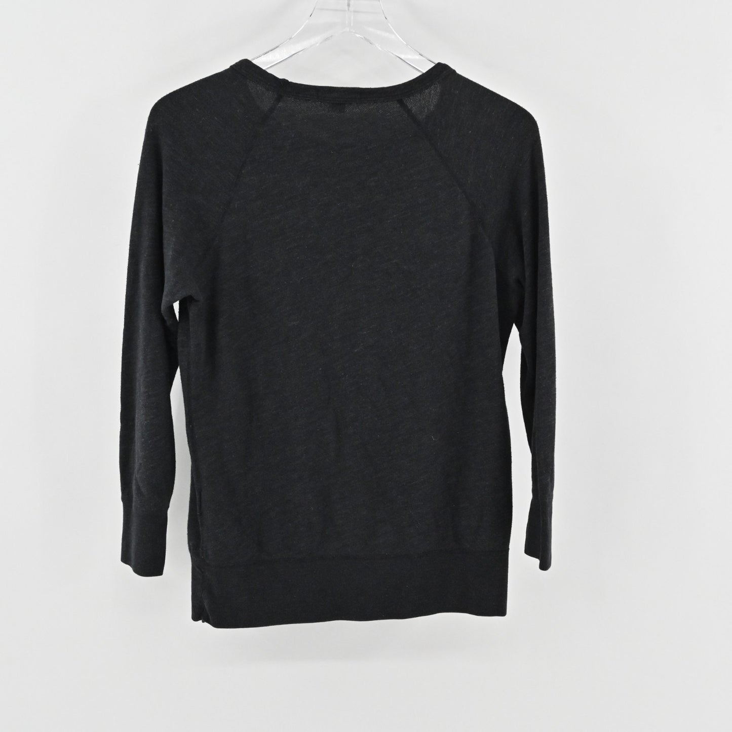 James Perse Womens Vintage Fleece Raglan Sweatshirt Size L Standard Black Casual