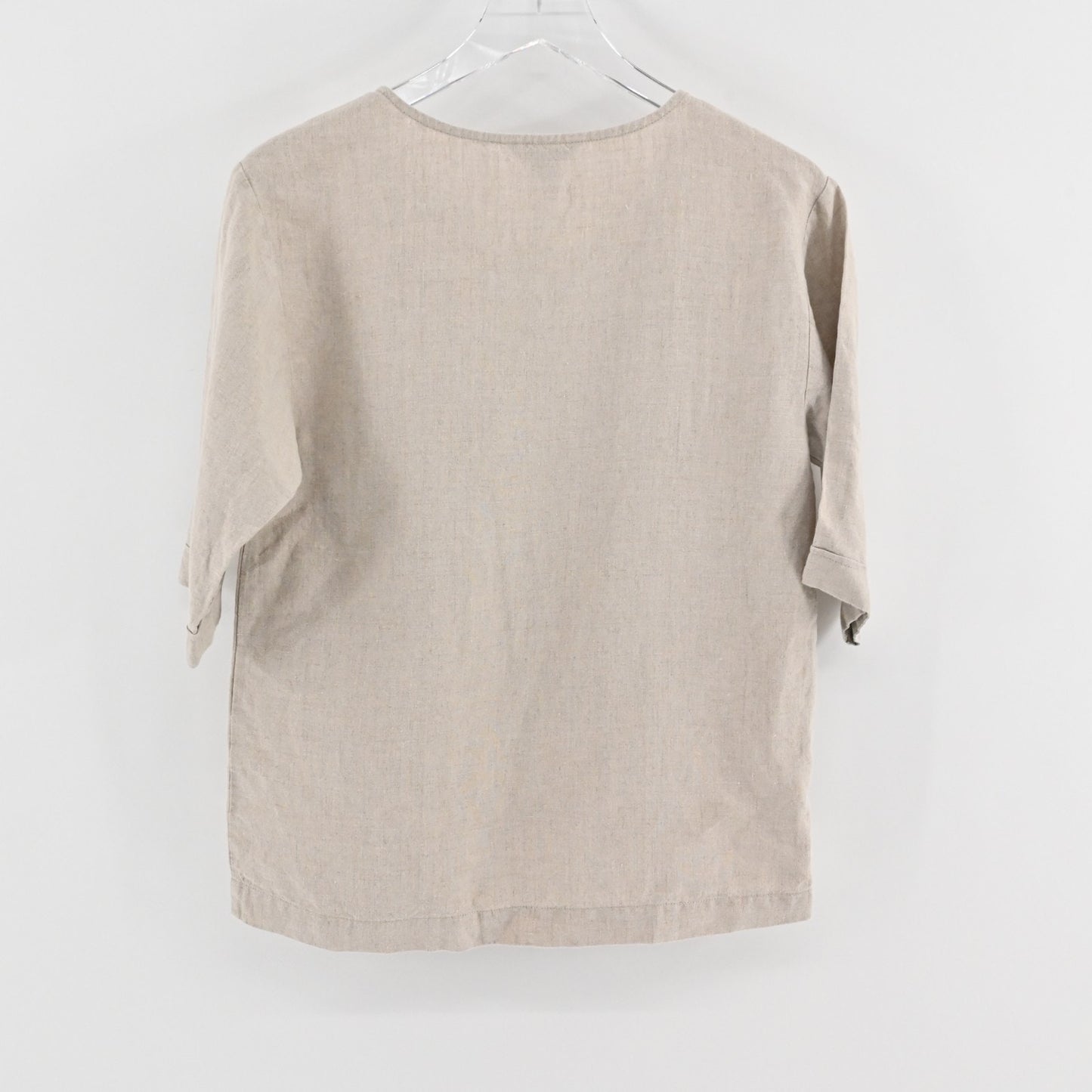 Tommy Bahama Womens Linen Top Size XXS Beige Lagenlook Neutral Short Sleeve Boho