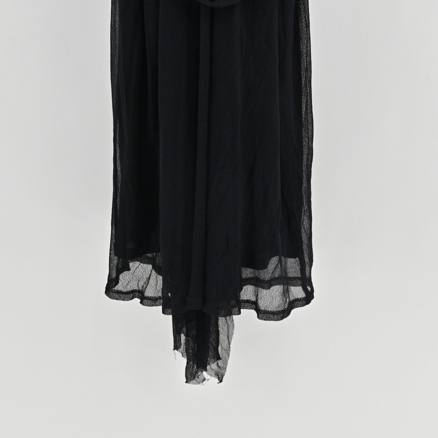 Sharon Wauchob Silk Midi Dress Size 42 Whimsigoth Asymmetrical Black Sleeveless